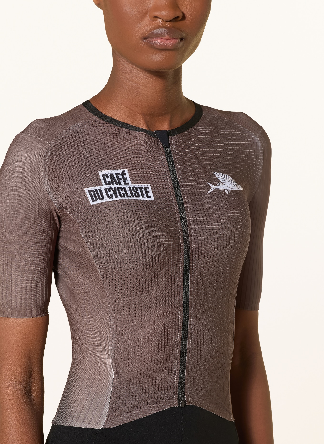 CAFÉ DU CYCLISTE Speedsuit CERISE met gewatteerd inzetstuk: OLIJF / ZWART