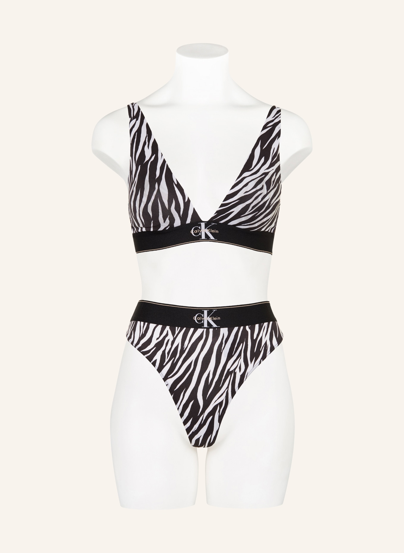 Calvin Klein String GRAPHIC MONOGRAM: SCHWARZ / WEISS