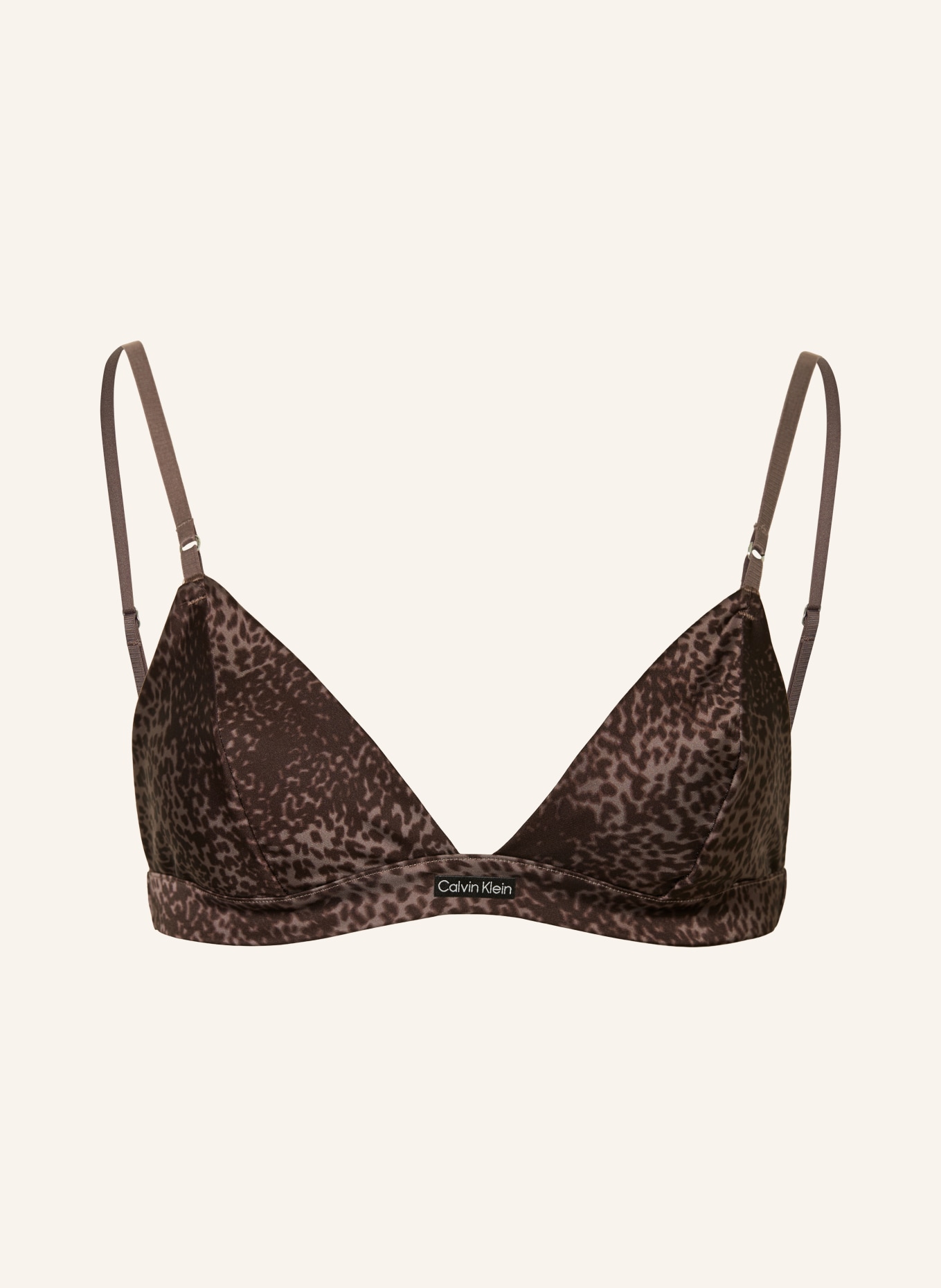 Calvin Klein Soutien-gorge triangle SIGNATURE SATIN en satin: TAUPE / NOIR