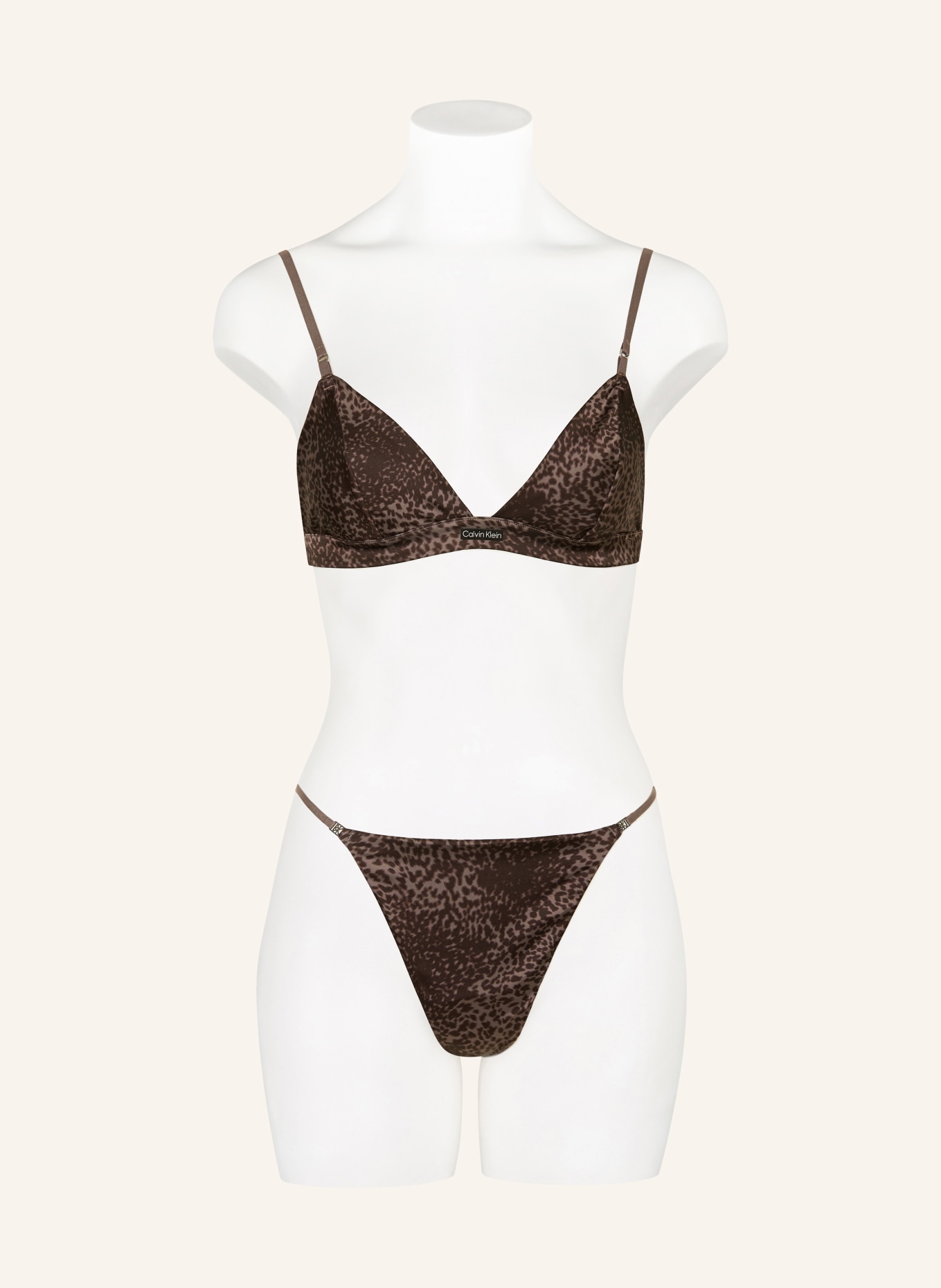 Calvin Klein Soutien-gorge triangle SIGNATURE SATIN en satin: TAUPE / NOIR