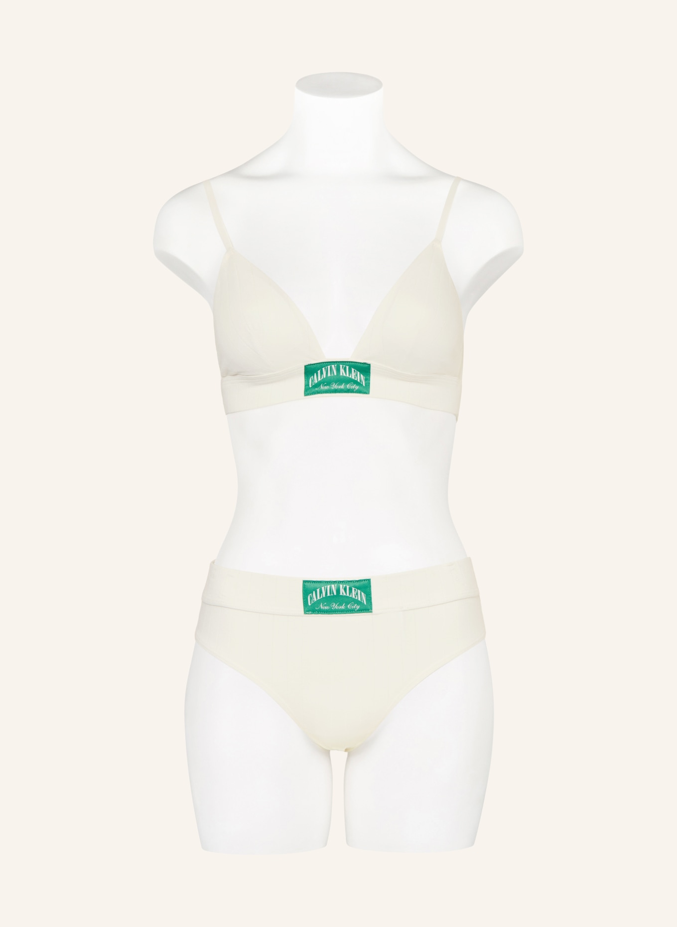 Calvin Klein Stringi HERITAGE CLASSIC COTTON STRETCH: KREMOWY / ZIELONY