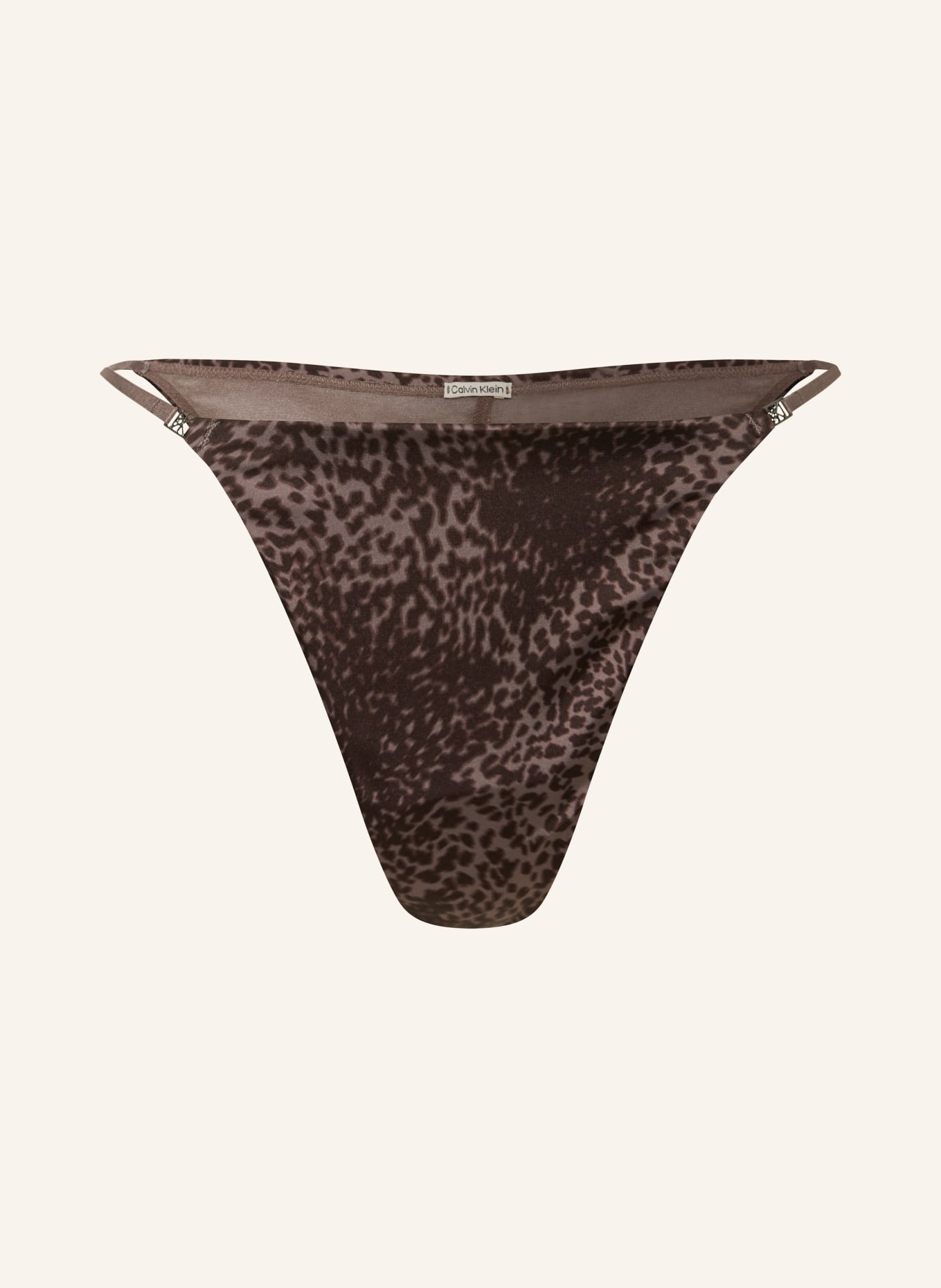Calvin Klein Slip SIGNATURE SATIN en satin: MARRON / NOIR