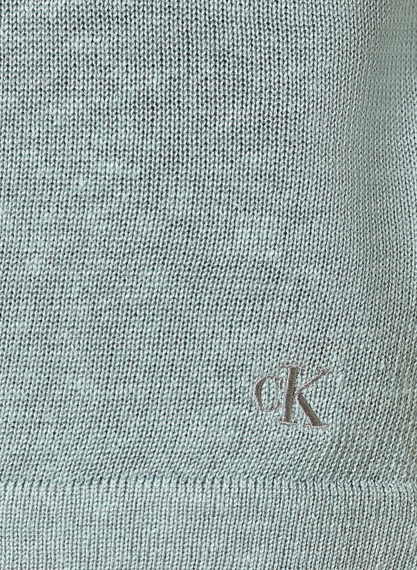 Calvin Klein Sweter polo z lnu: PETROL