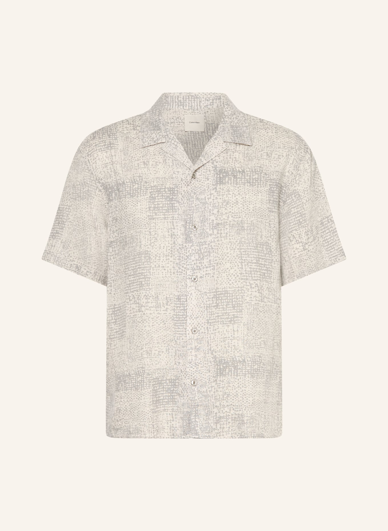 Calvin Klein Resorthemd Easy Fit mit Leinen: GRAU / ECRU