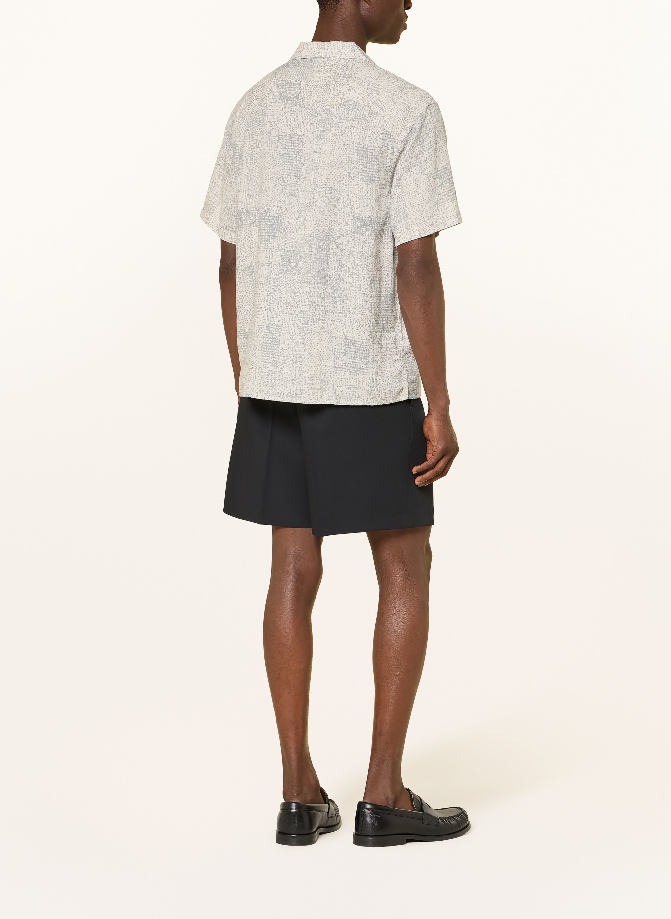 Calvin Klein Resorthemd Easy Fit mit Leinen: GRAU / ECRU