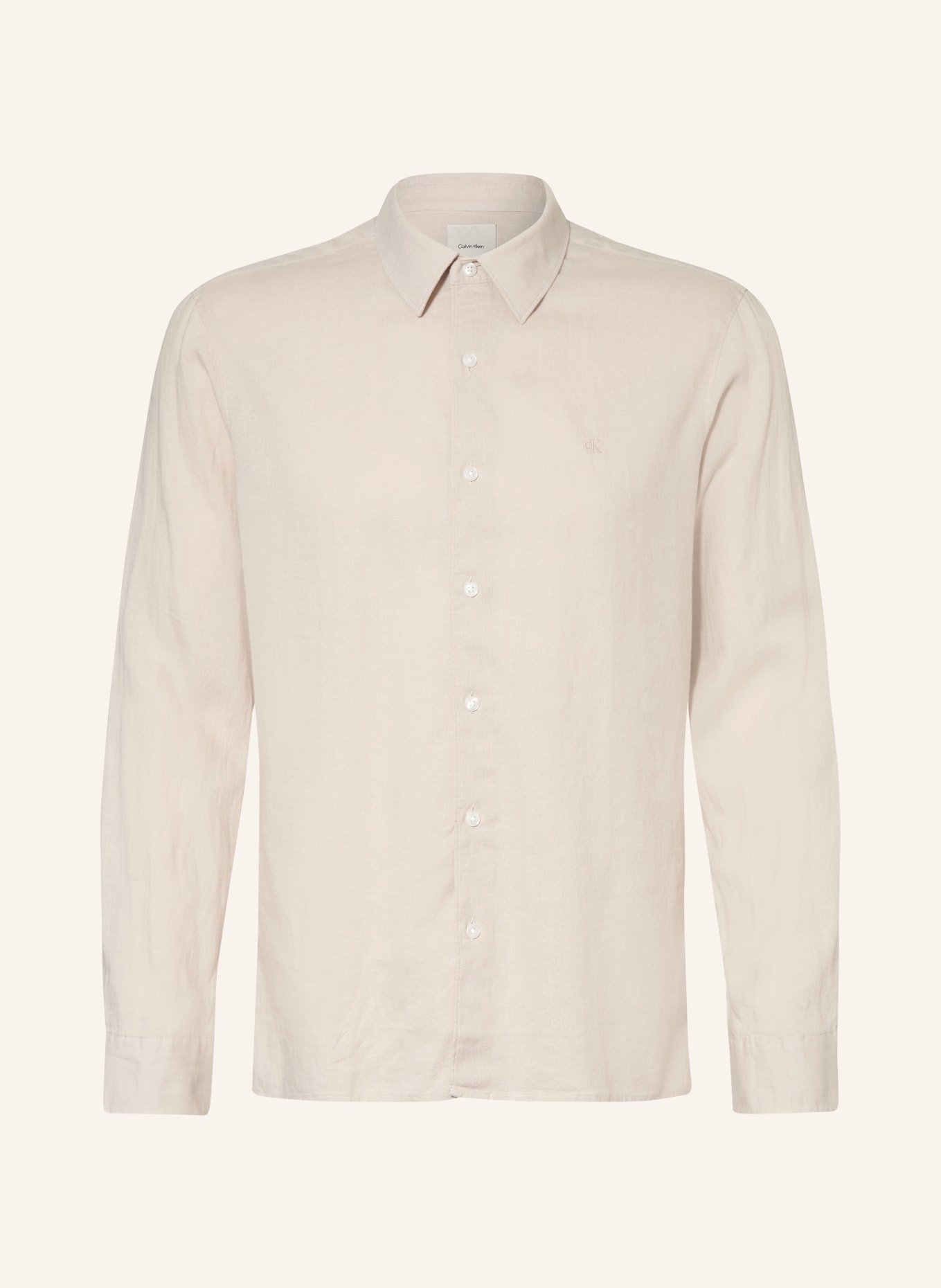 Calvin Klein Hemd Classic Fit mit Leinen: BEIGE