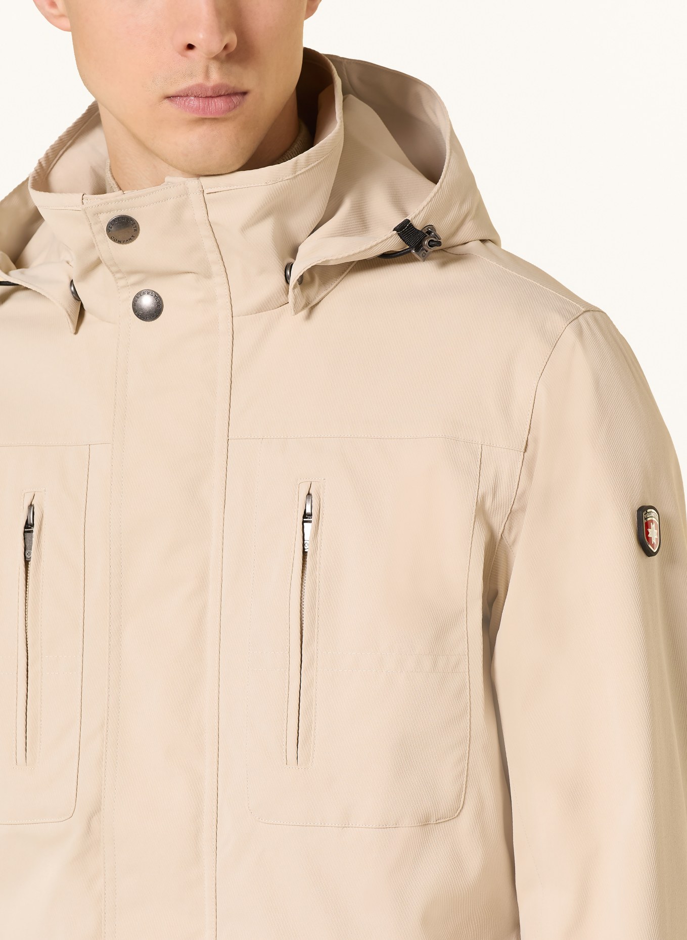 WELLENSTEYN Funktionsjacke mit abnehmbarer Kapuze: CREME