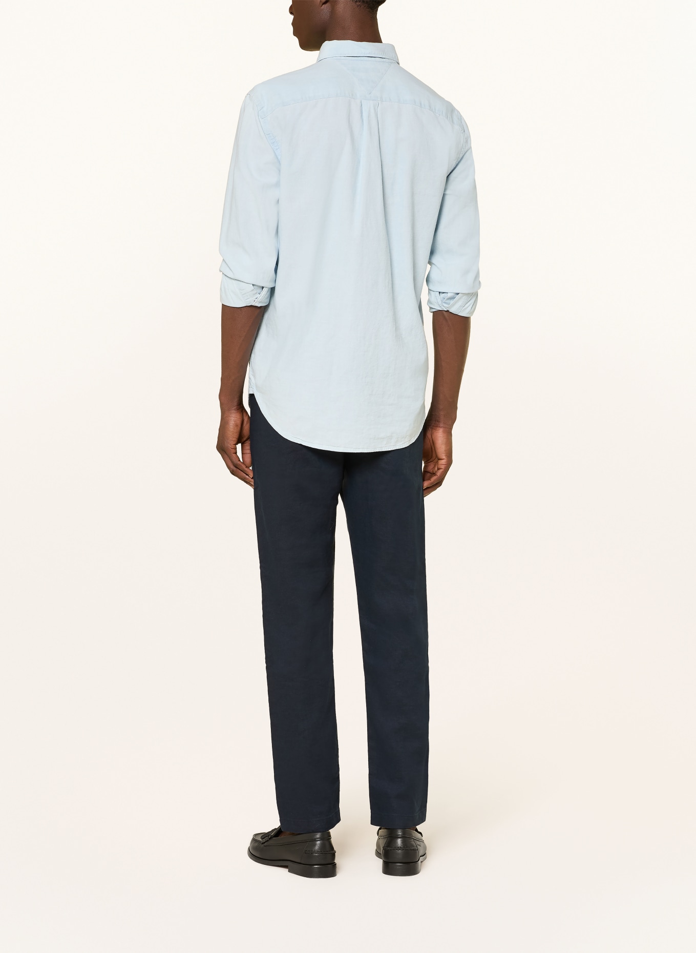 TOMMY HILFIGER Leinenhose HARLEM Regular Tapered Fit: DUNKELBLAU