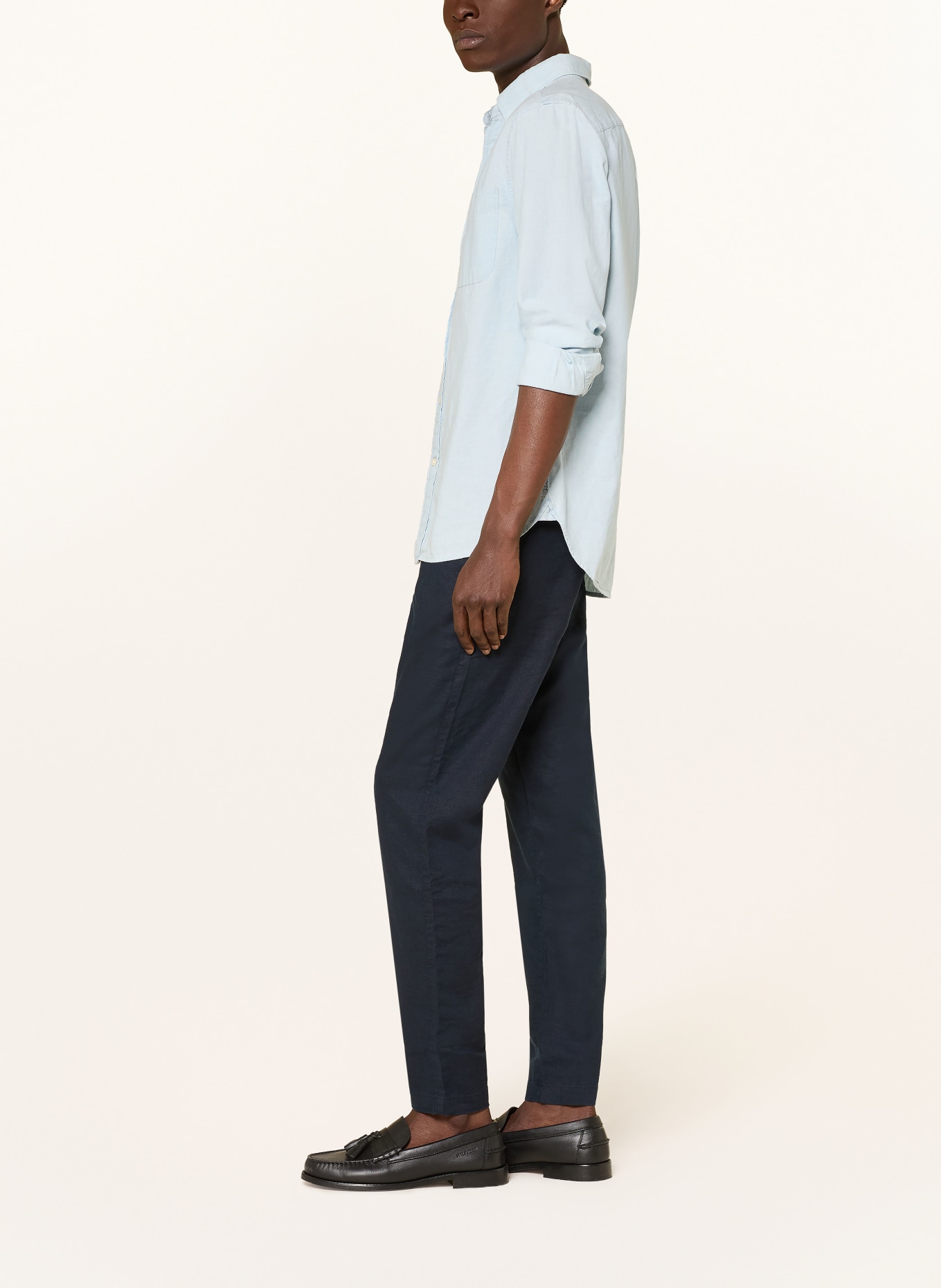 TOMMY HILFIGER Leinenhose HARLEM Regular Tapered Fit: DUNKELBLAU