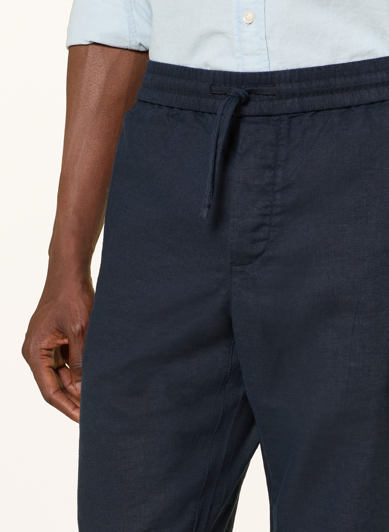 TOMMY HILFIGER Leinenhose HARLEM Regular Tapered Fit: DUNKELBLAU