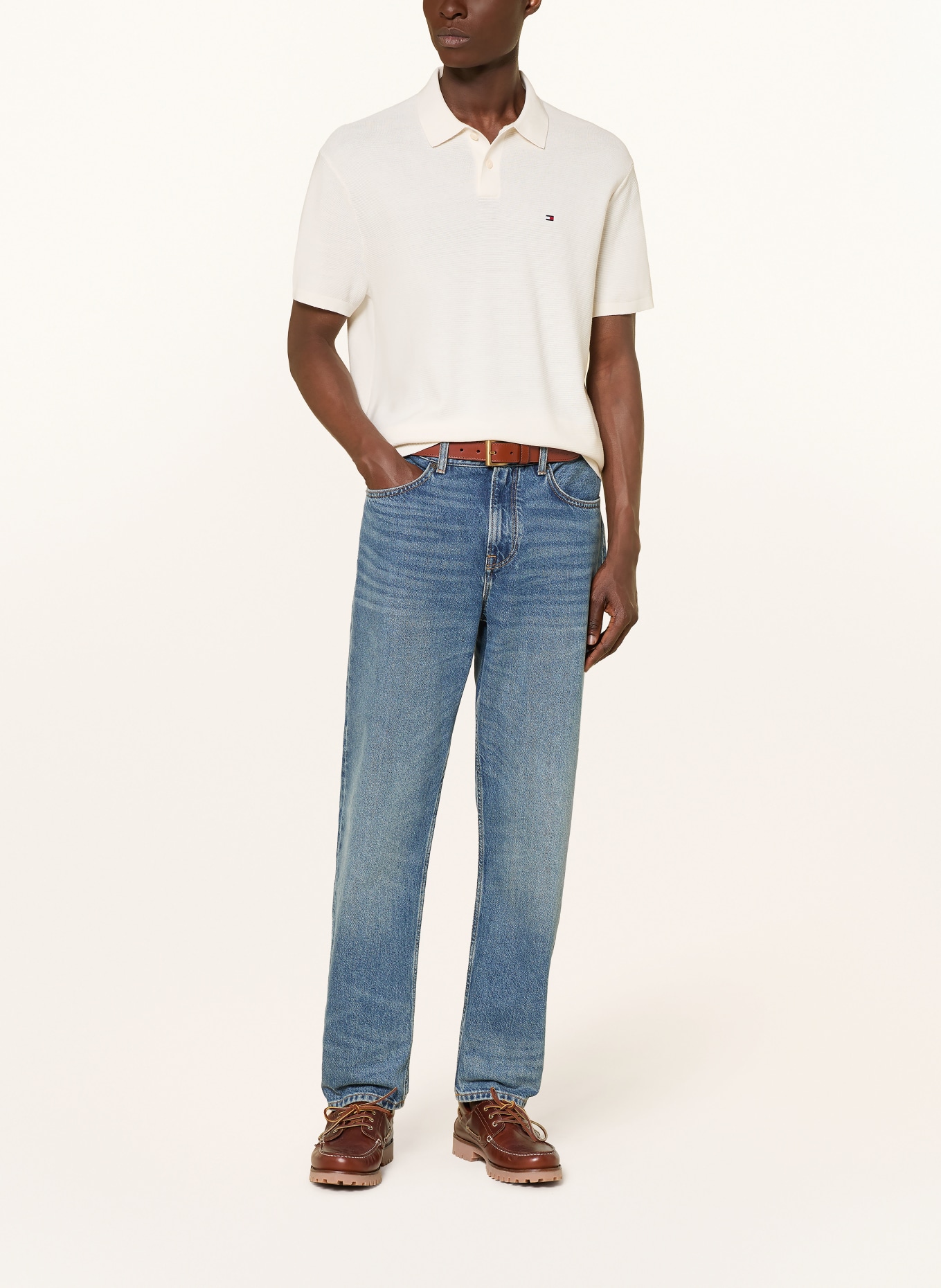 TOMMY HILFIGER piqué polo shirt: CREAM