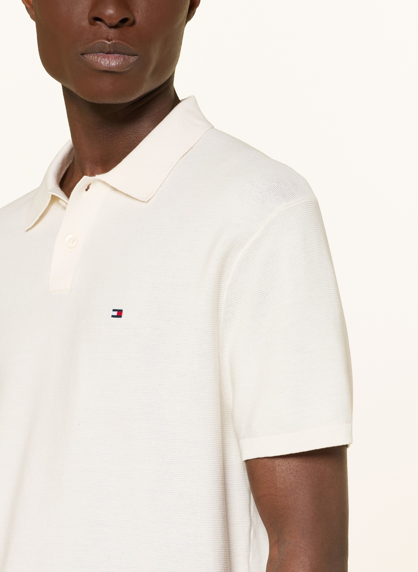 TOMMY HILFIGER piqué polo shirt: CREAM