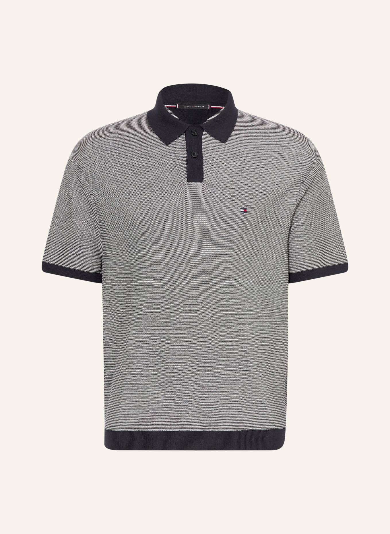 TOMMY HILFIGER piqué polo shirt: DARK BLUE / WHITE
