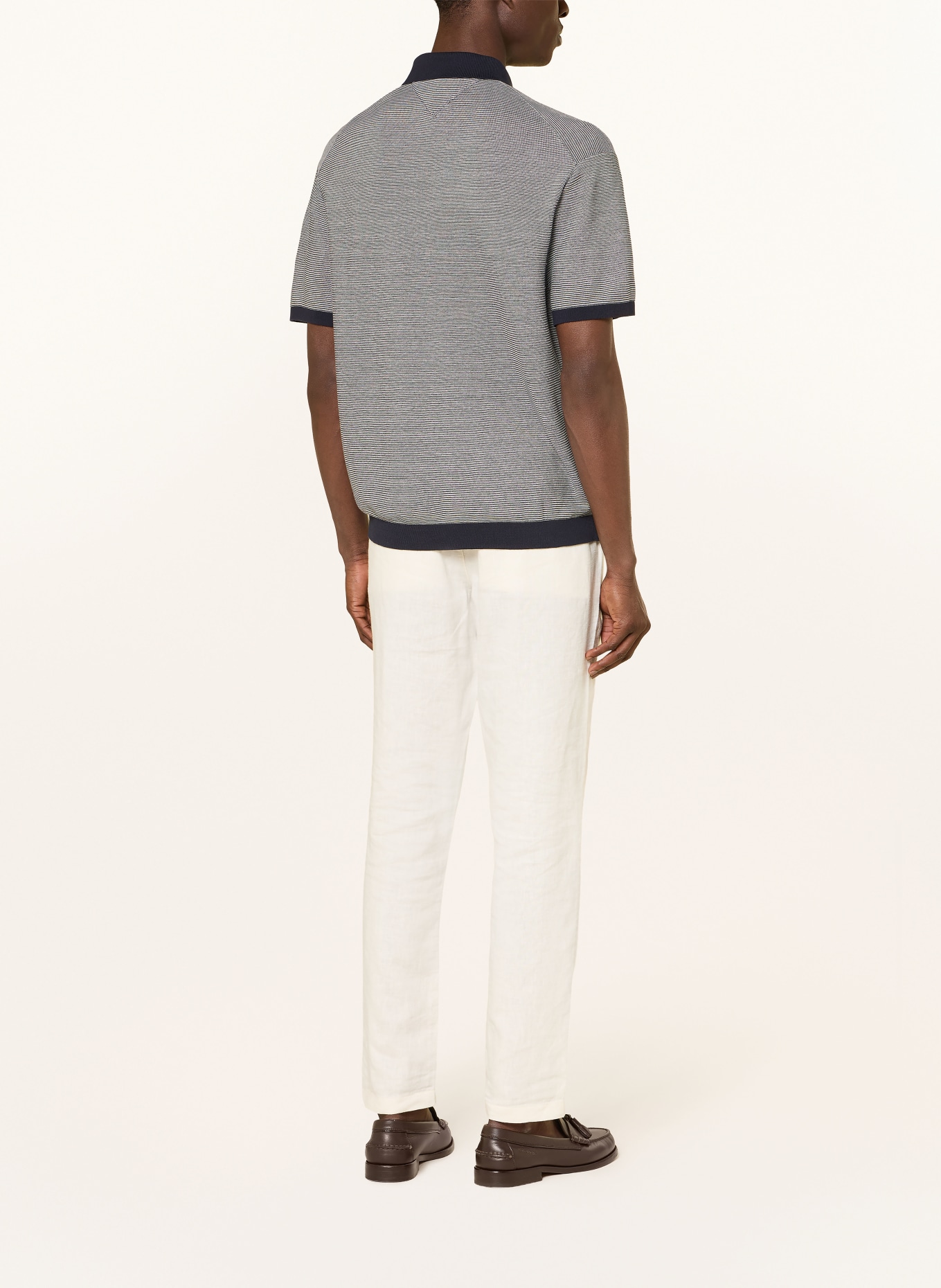 TOMMY HILFIGER piqué polo shirt: DARK BLUE / WHITE