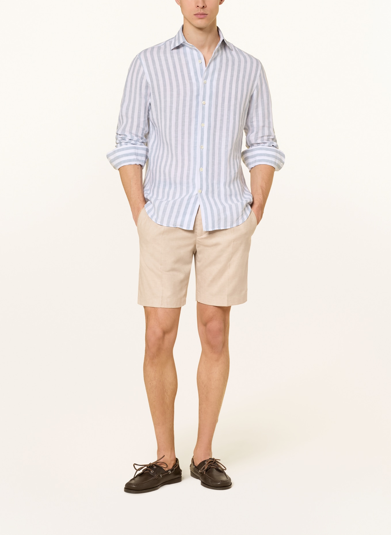 PROFUOMO Linen shorts: BEIGE