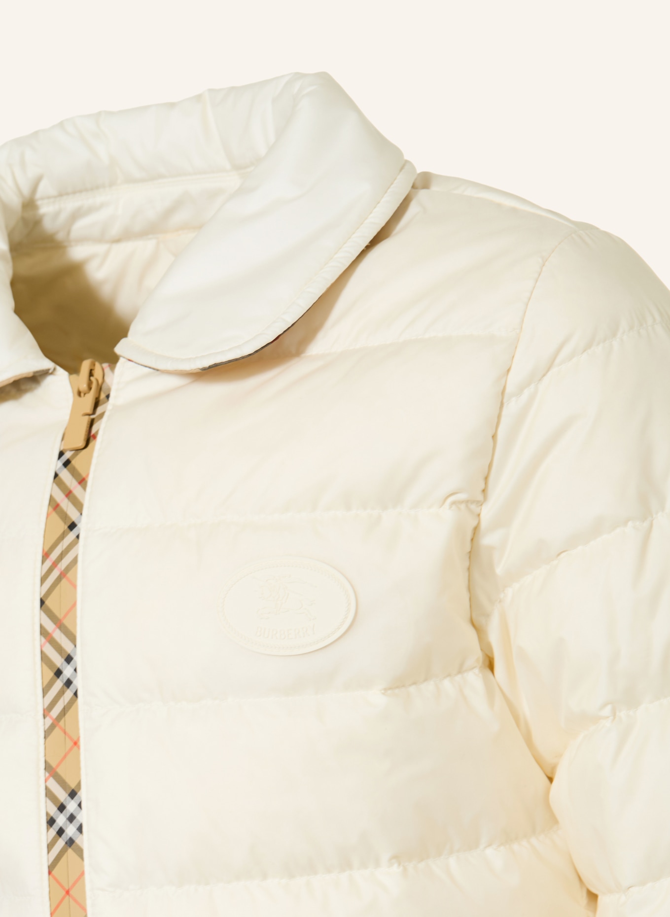 BURBERRY péřová bunda: KRÉMOVÁ / BÉŽOVÁ / ČERNÁ