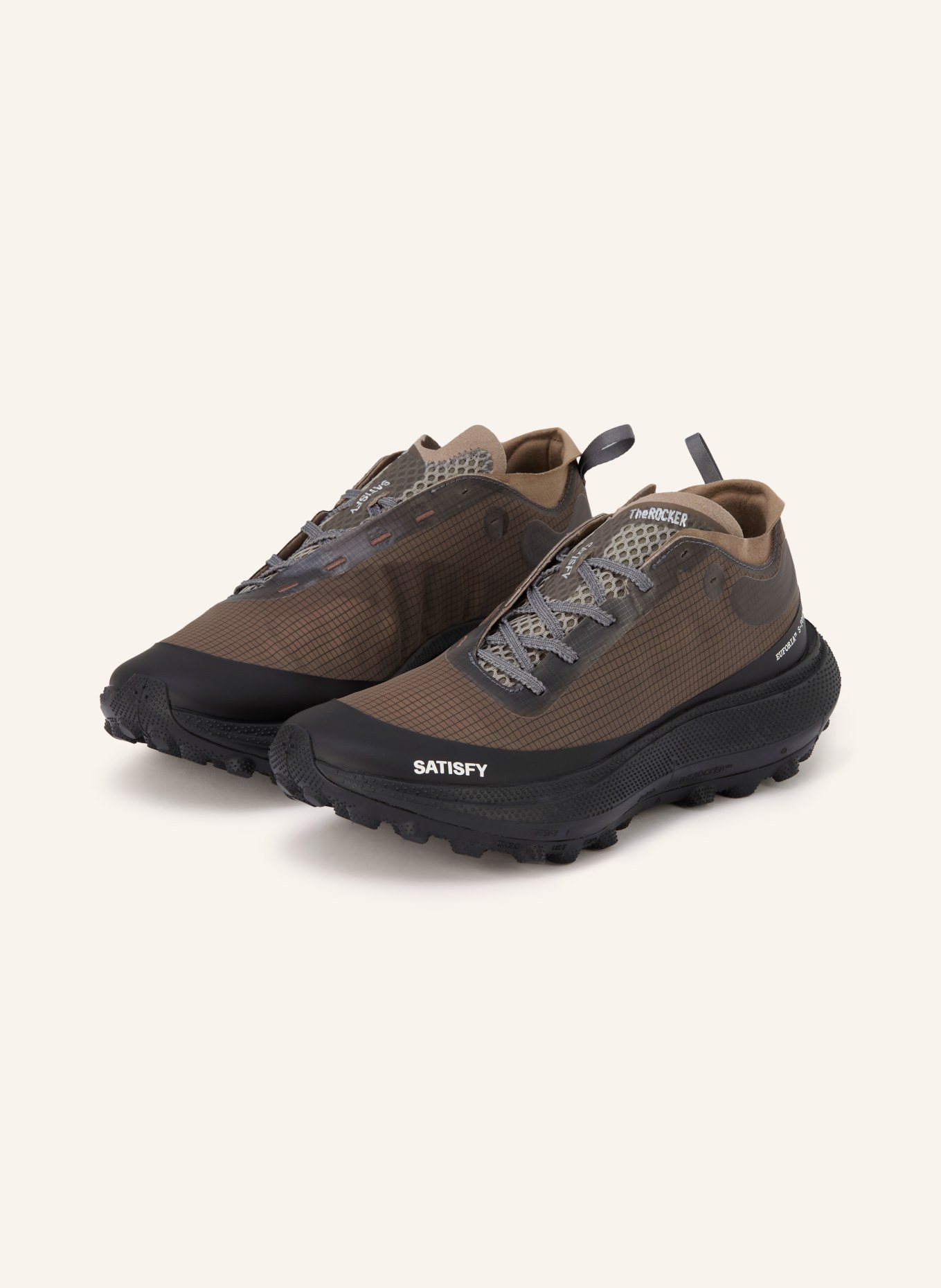 SATISFY Chaussures de trail THE ROCKER: MARRON FONCÉ / NOIR
