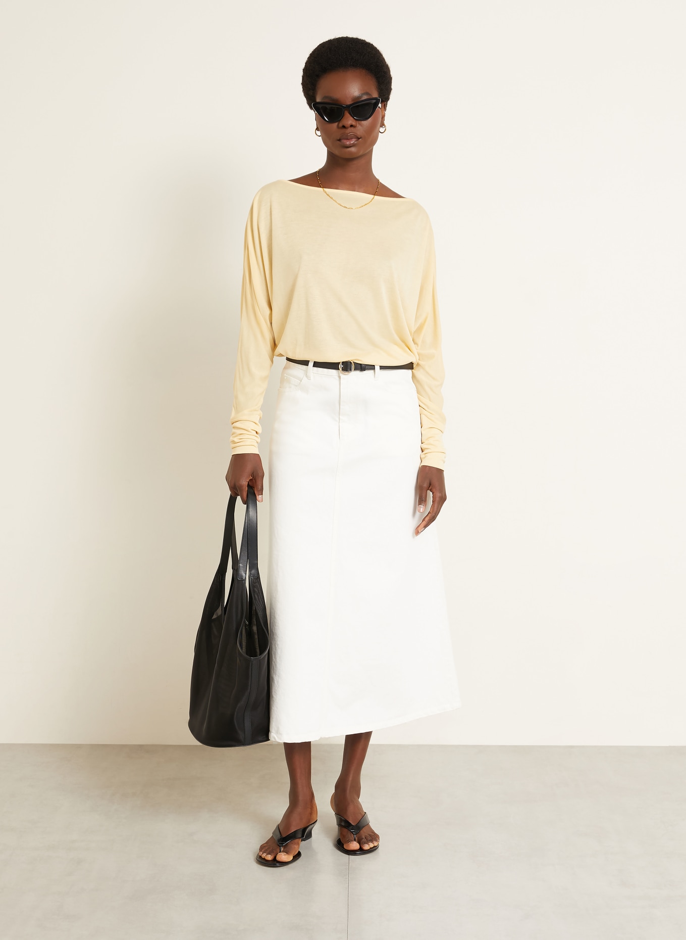 AESTHER EKME PHANTOM LARGE Tote Bag: BLACK