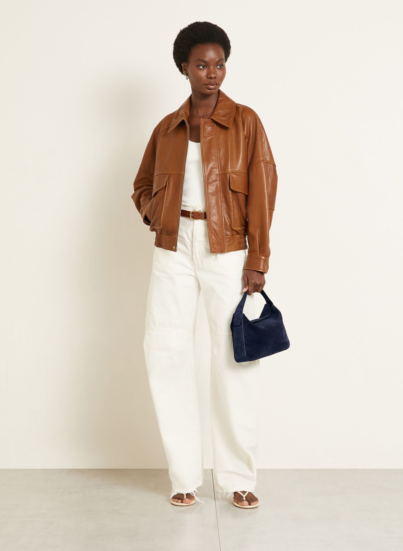 AESTHER EKME Umhängetasche SOFT BAGUETTE: DUNKELBLAU