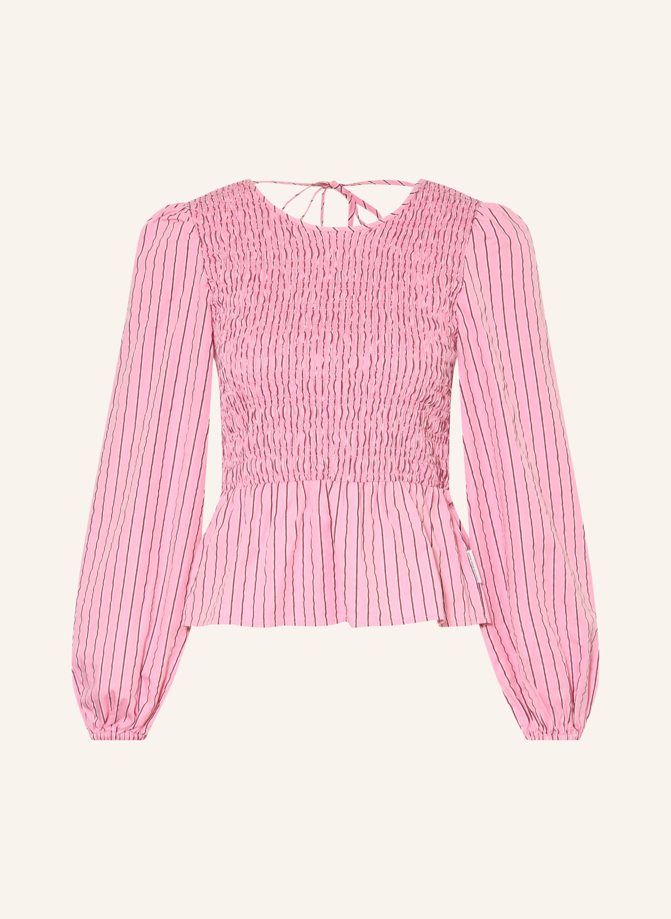 Marc O'Polo DENIM koszulka z dekoltem w serek: MOCNORÓŻOWY / CIEMNOCZERWONY / BIAŁY