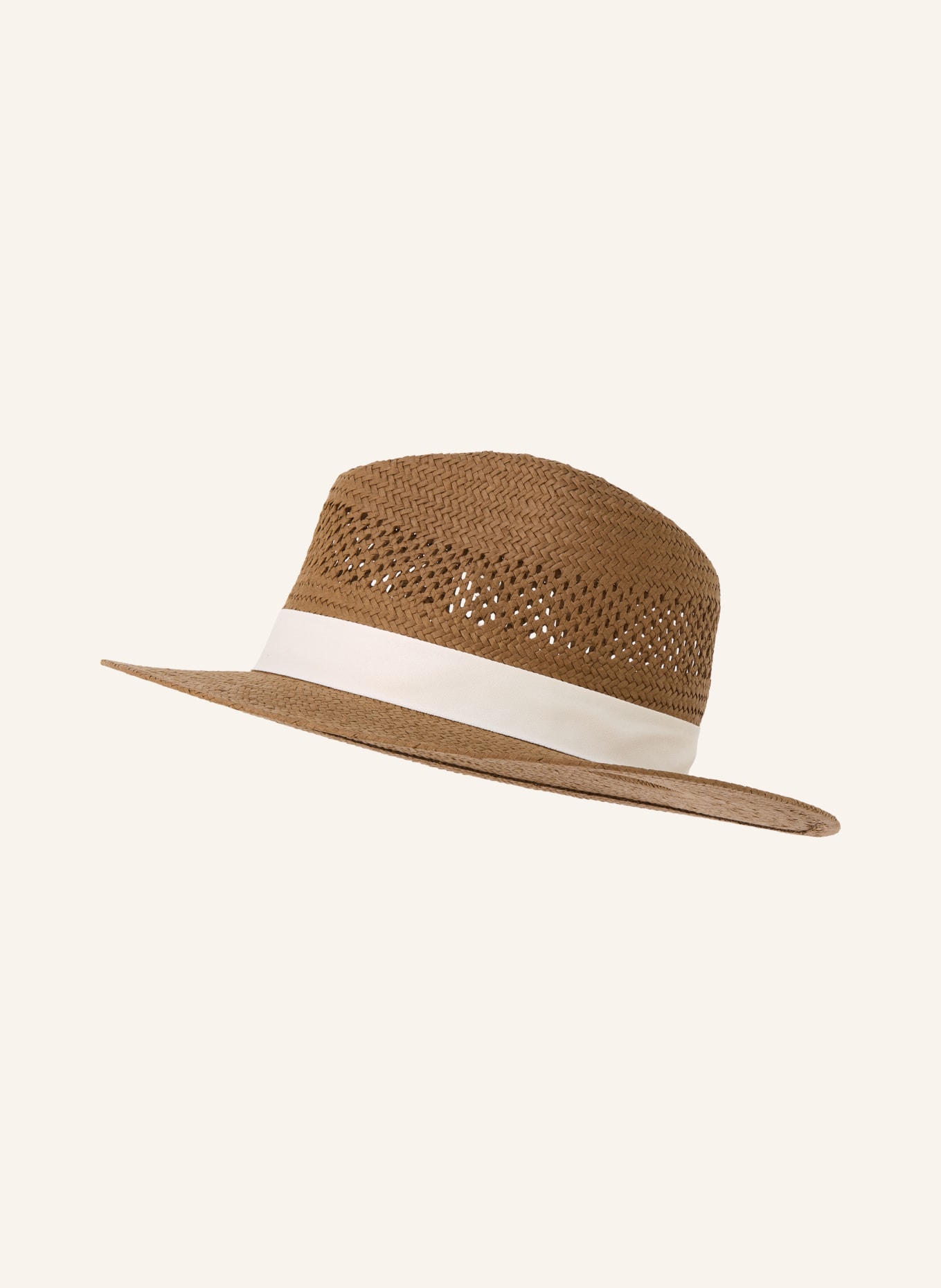 BOSS Chapeau de paille JELENA: MARRON / CRÈME