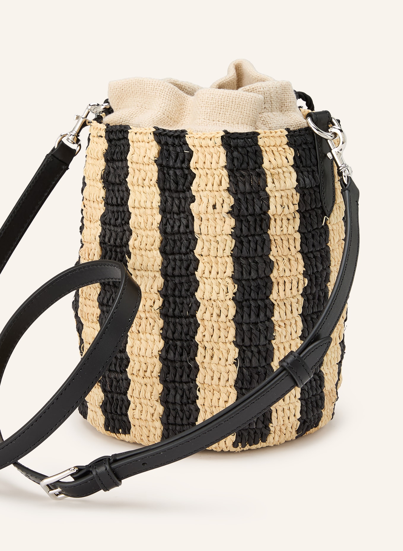 VALENTINO GARAVANI Torba typu pouch VLOGO SIGNATURE SMALL: CZARNY / SREBRNY / JASNOBRĄZOWY