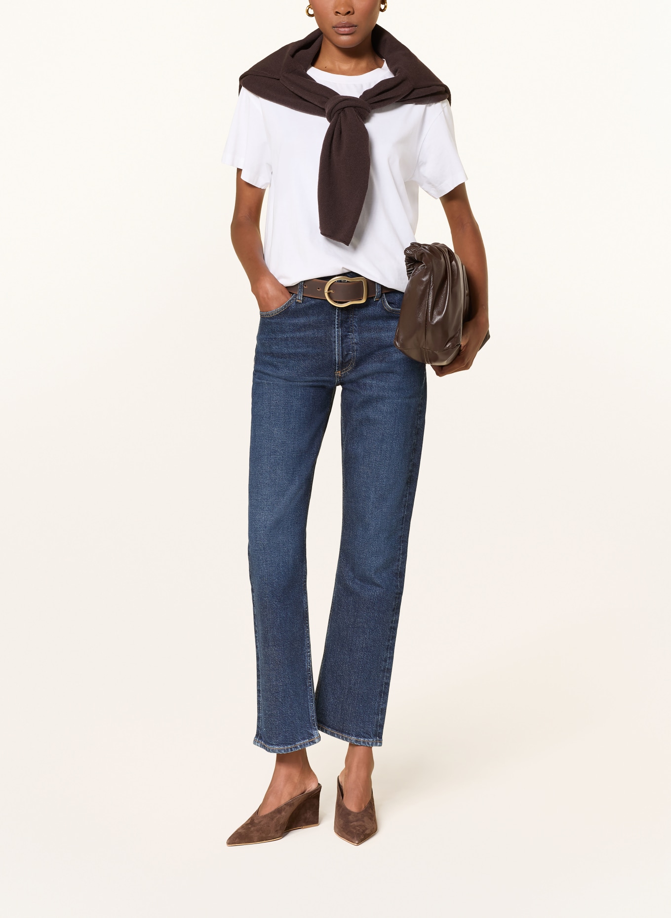 AGOLDE Straight jeans RILEY LONG: Divided red cast indigo