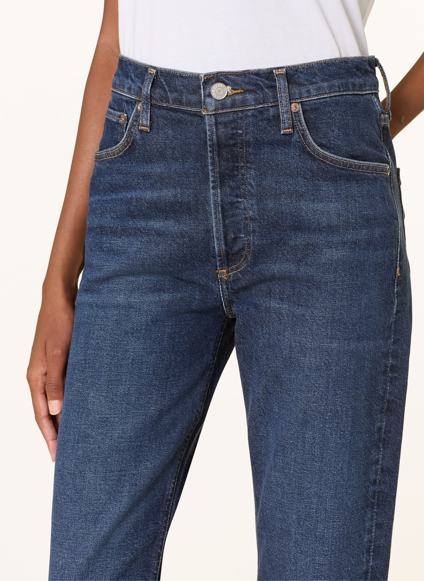 AGOLDE Straight jeans RILEY LONG: Divided red cast indigo