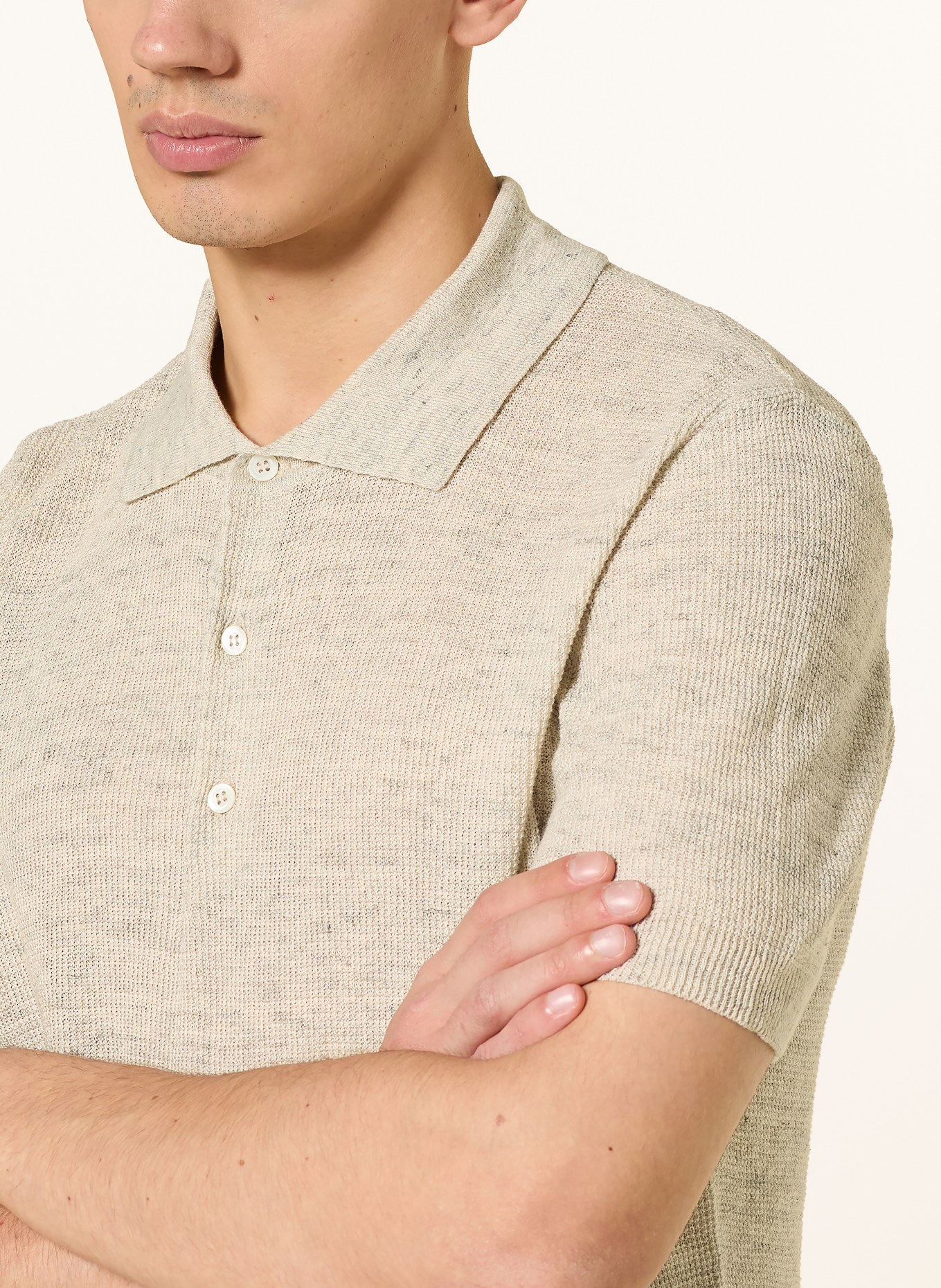 BARENA VENEZIA Pletené polo tričko RISADA: BÉŽOVÁ