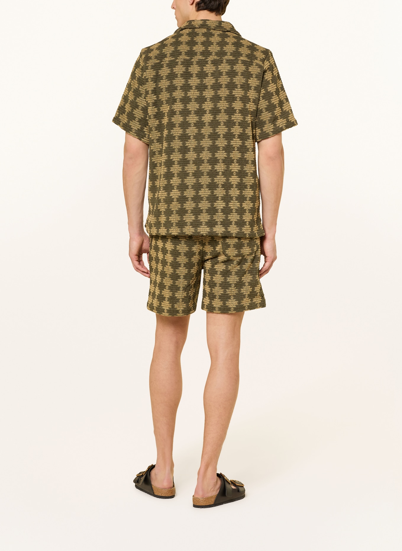 OAS Chemise de villégiature FORTI CUBA Comfort Fit en tissu éponge: KAKI / BEIGE