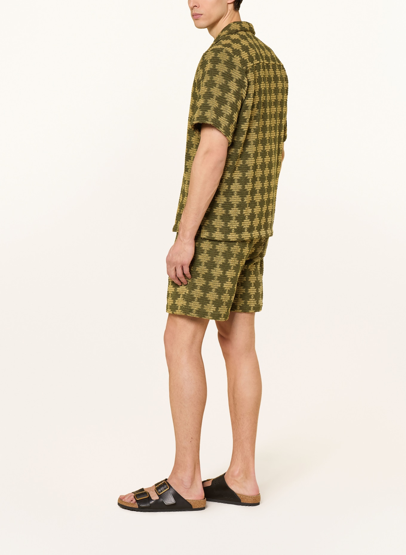 OAS Badstofshort FORTI PORTO: DONKERGROEN / LICHTGROEN