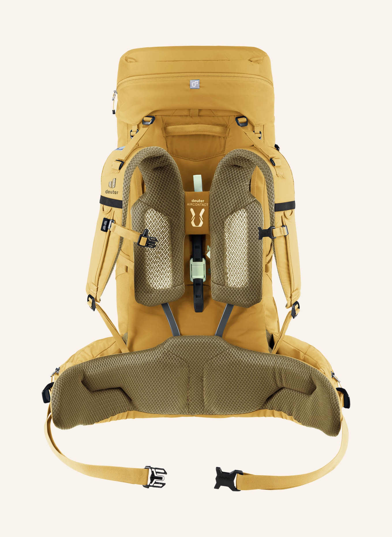 deuter Rucksack AIRCONTACT CORE 50+10: DUNKELGELB / KHAKI
