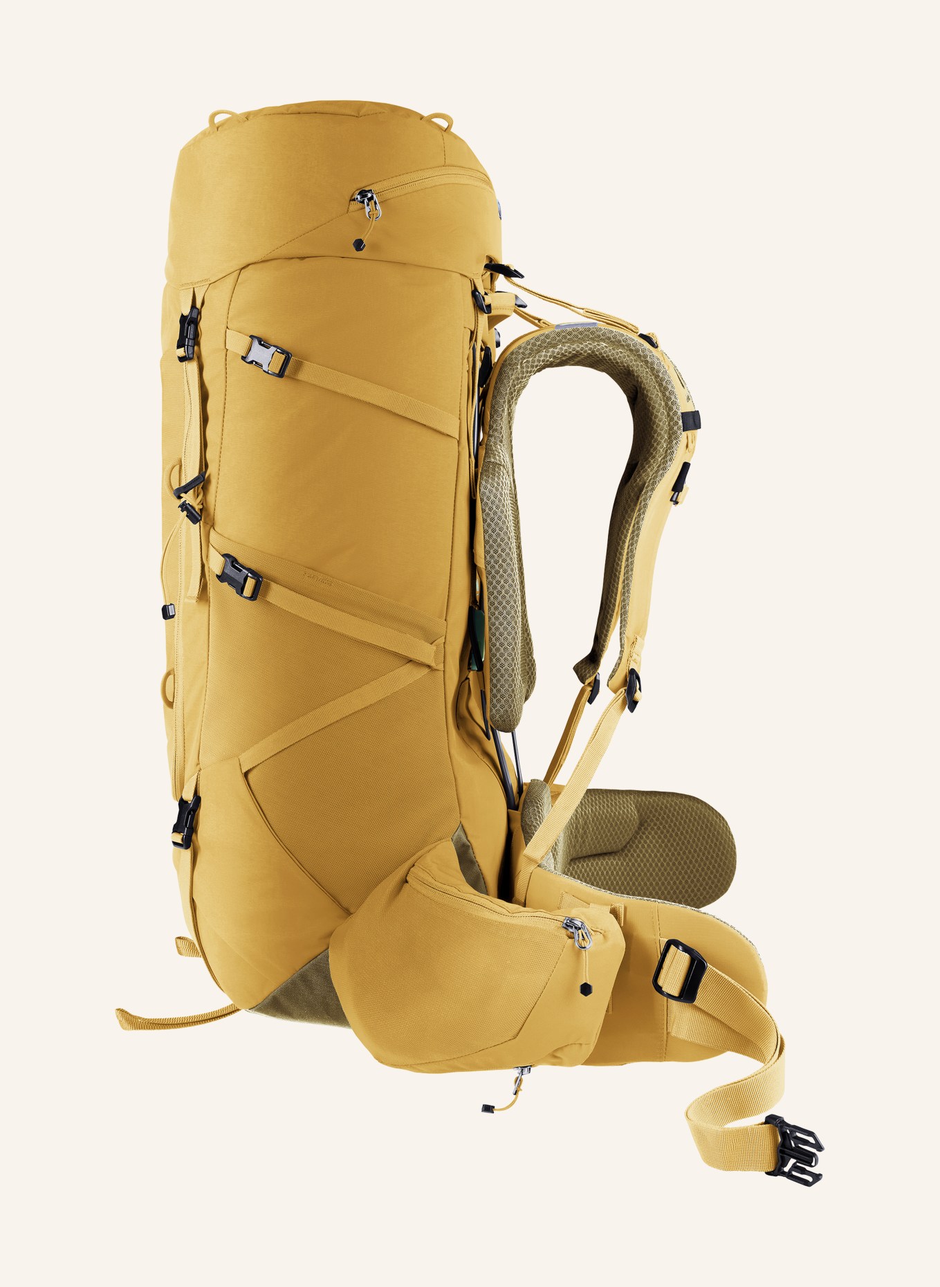 deuter Rucksack AIRCONTACT CORE 50+10: DUNKELGELB / KHAKI