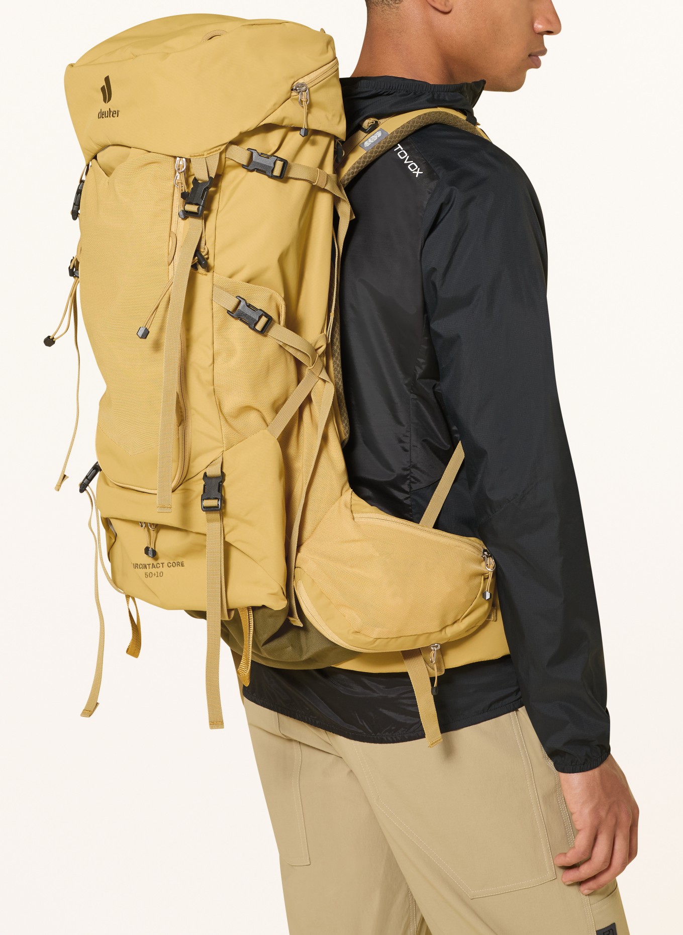 deuter AIRCONTACT CORE 50+10 Backpack: DARK YELLOW / KHAKI