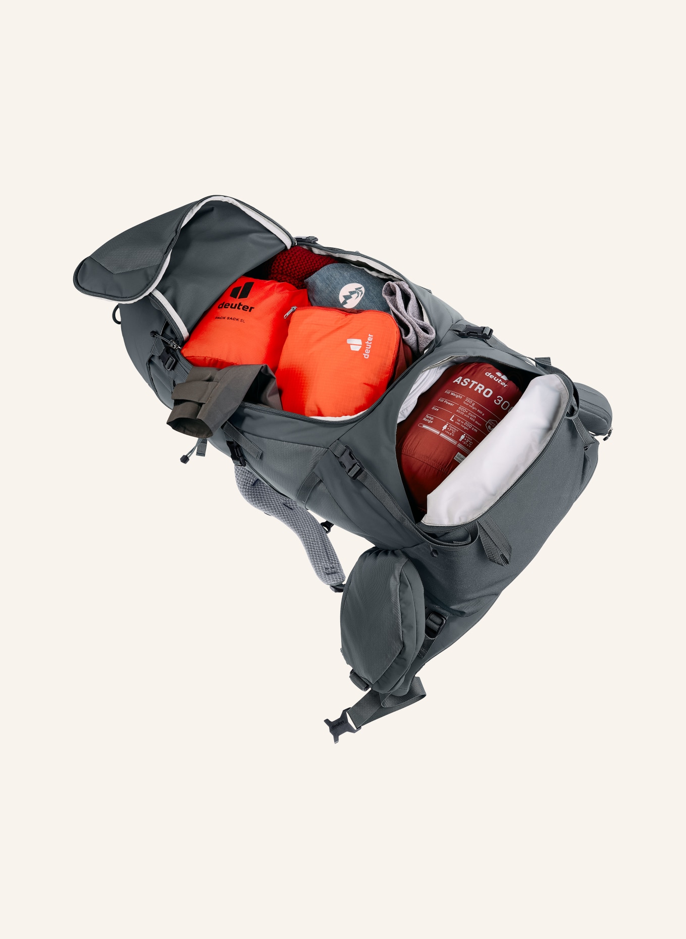deuter Rucksack AIRCONTACT CORE 45+10 SL: DUNKELGRAU