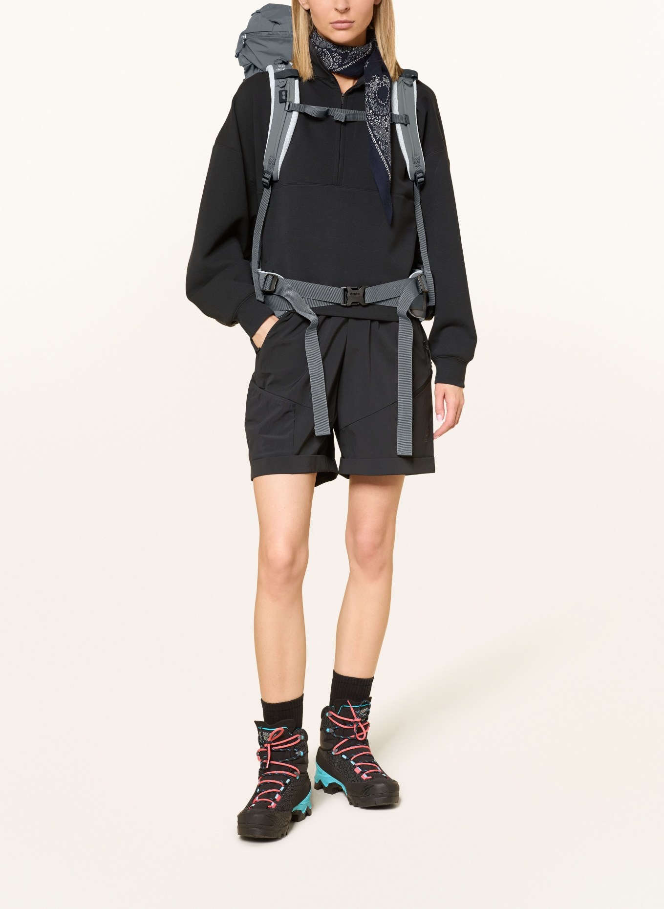 deuter Batoh AIRCONTACT CORE 45+10 SL: TMAVĚ ŠEDÁ