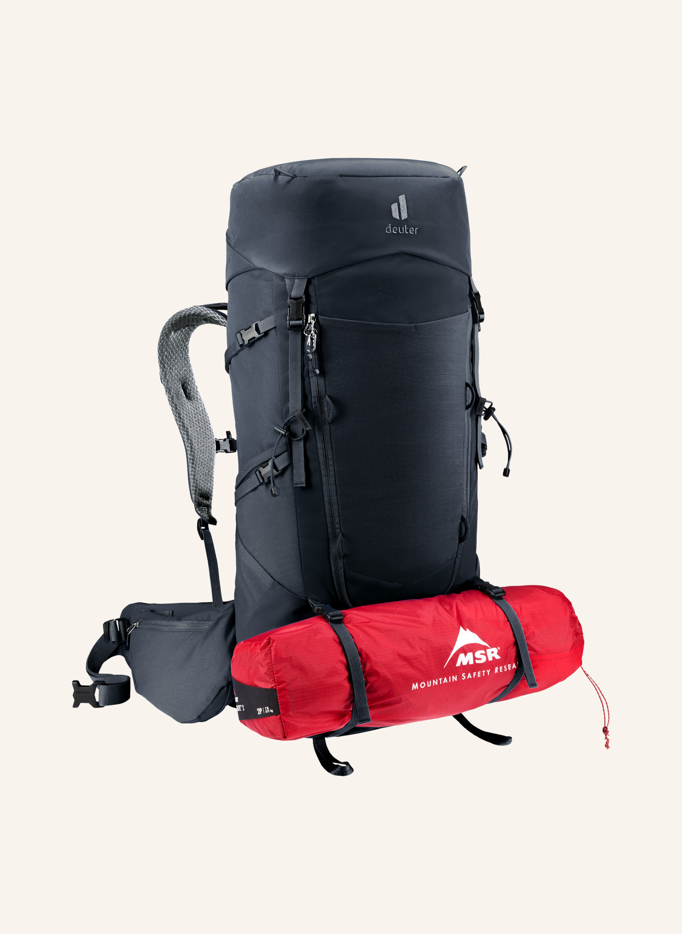 deuter AIRCONTACT CORE 50+10 Backpack: BLACK