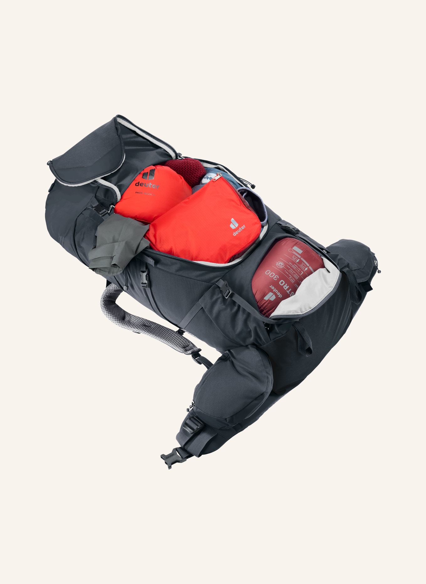 deuter AIRCONTACT CORE 50+10 Backpack: BLACK