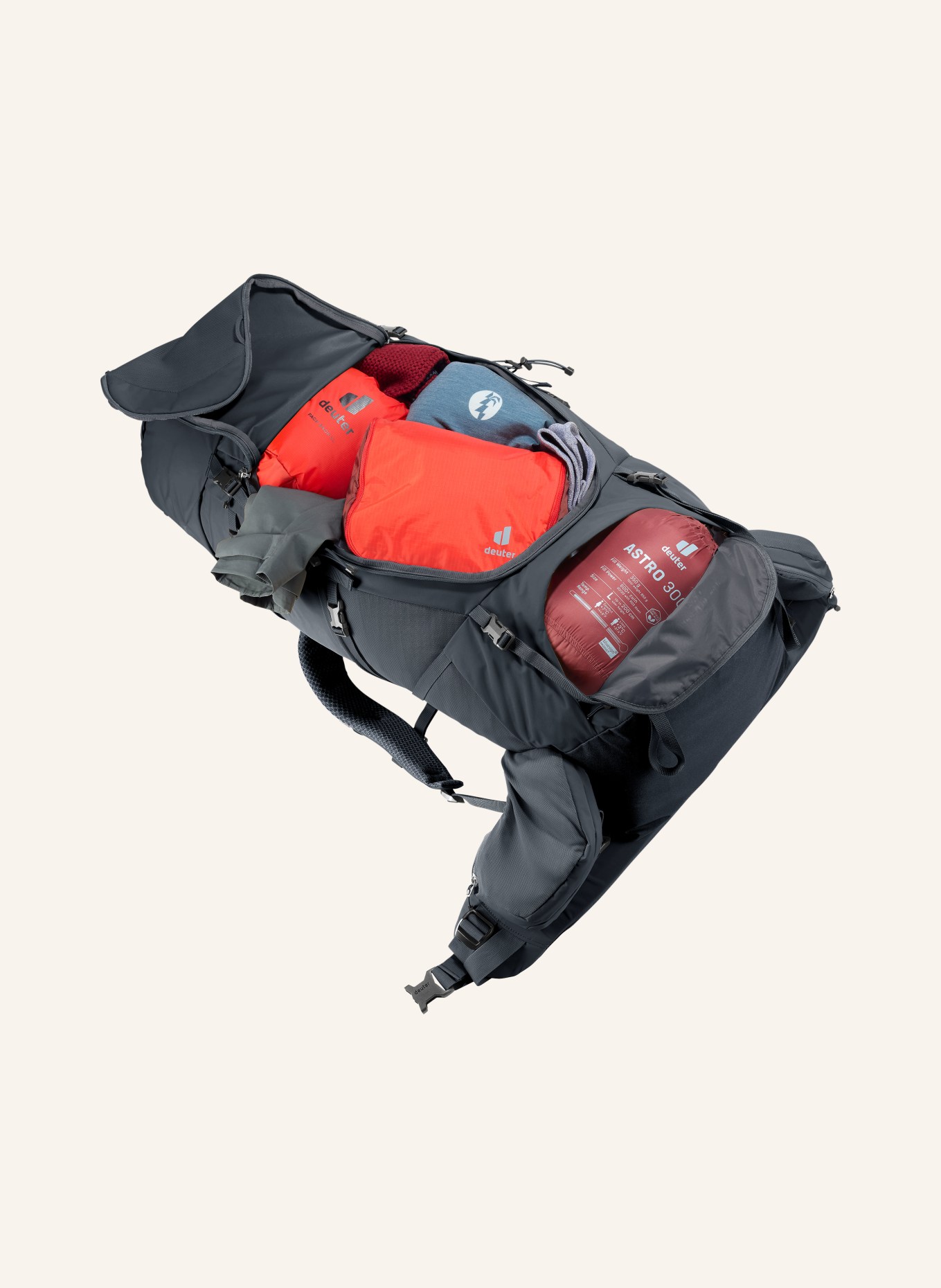 deuter AIRCONTACT CORE 60+10 Backpack: BLACK