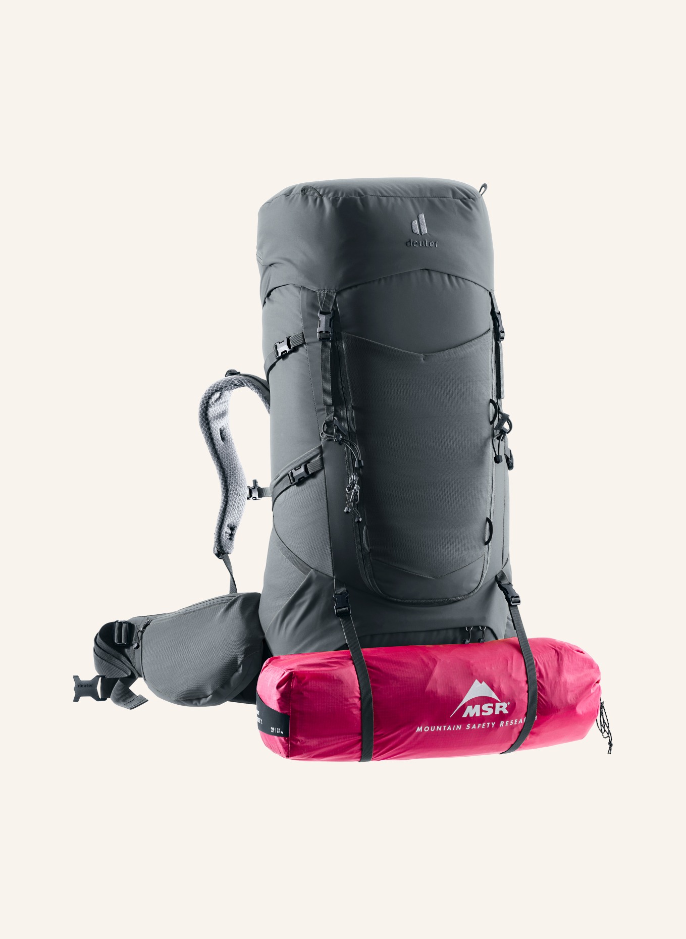 deuter Rugzak AIRCONTACT CORE 55+10 SL: DONKERGRIJS