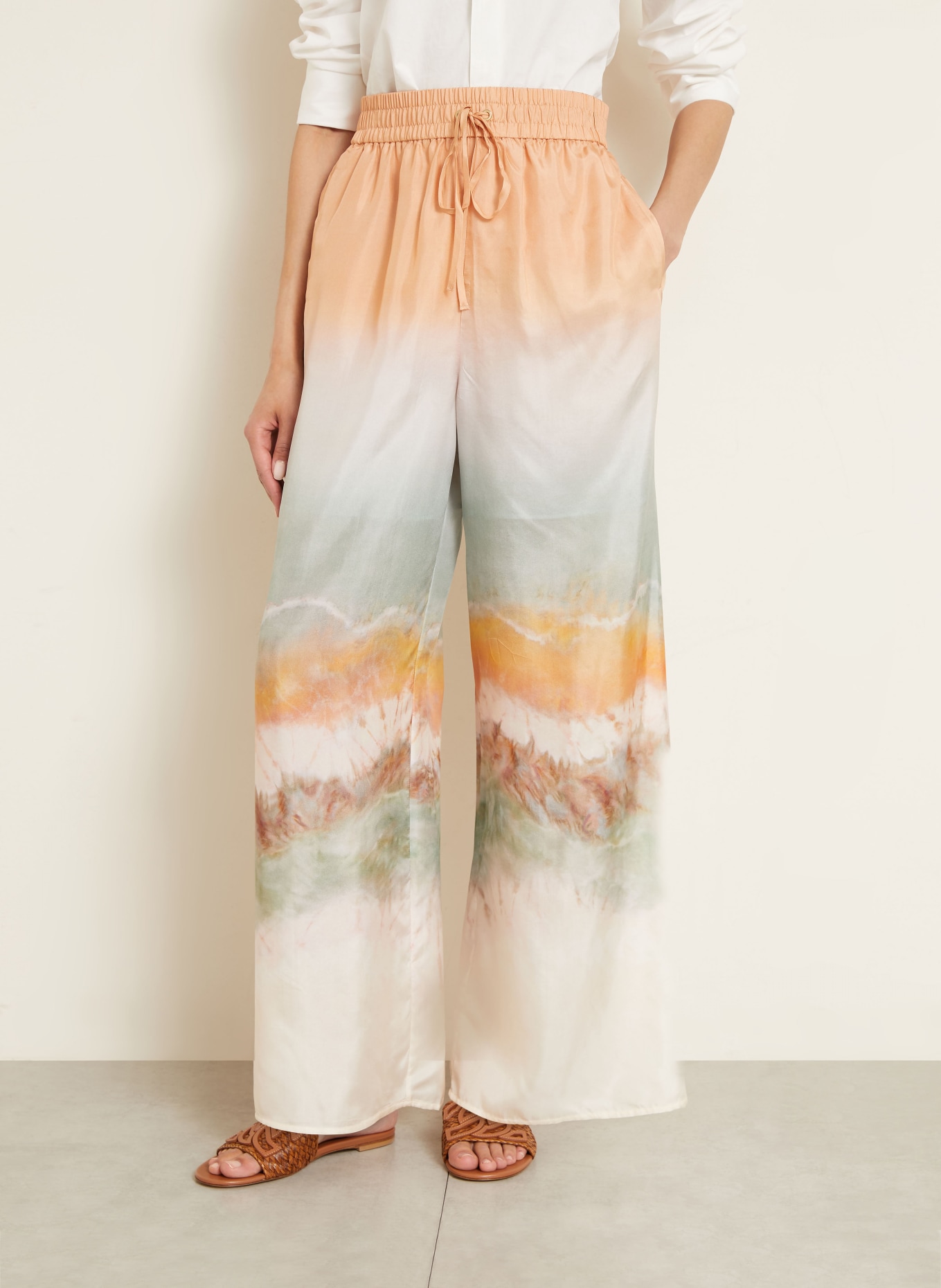 ZIMMERMANN Silke bukser DAYLIGHT: CREME / LYSEORANGE / MINT