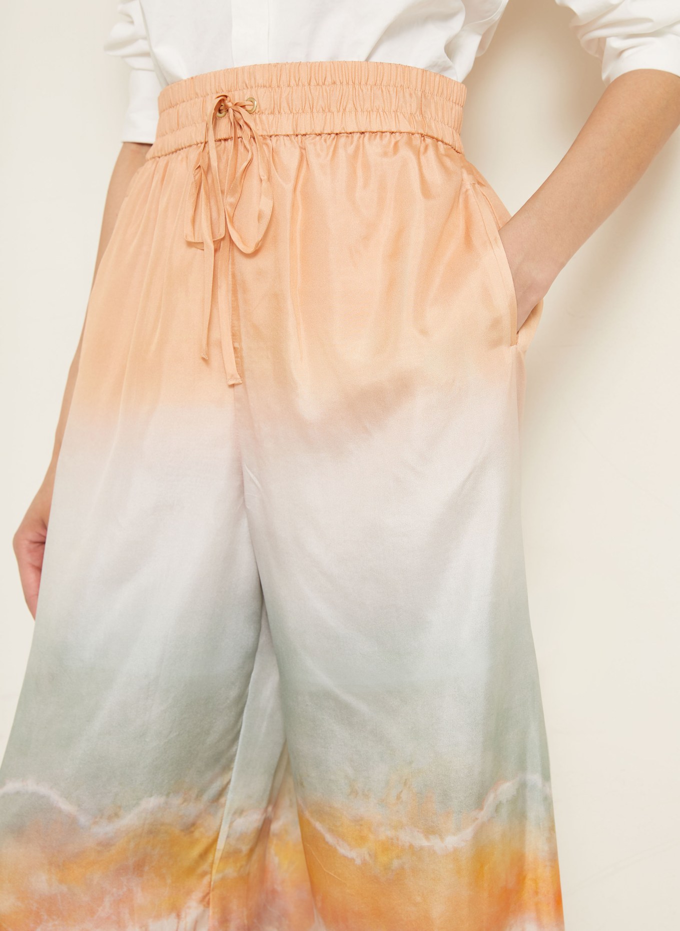 ZIMMERMANN Silke bukser DAYLIGHT: CREME / LYSEORANGE / MINT