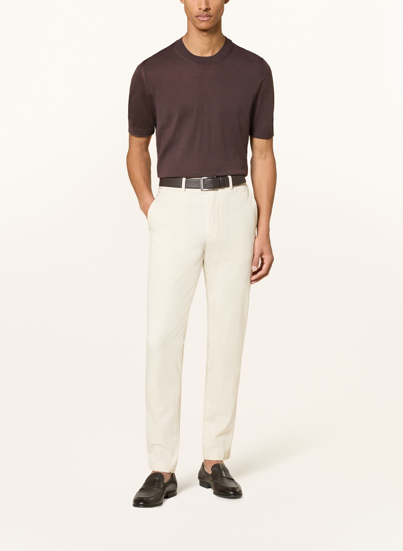 BOSS Knitted shirt UMAURO: DARK BROWN