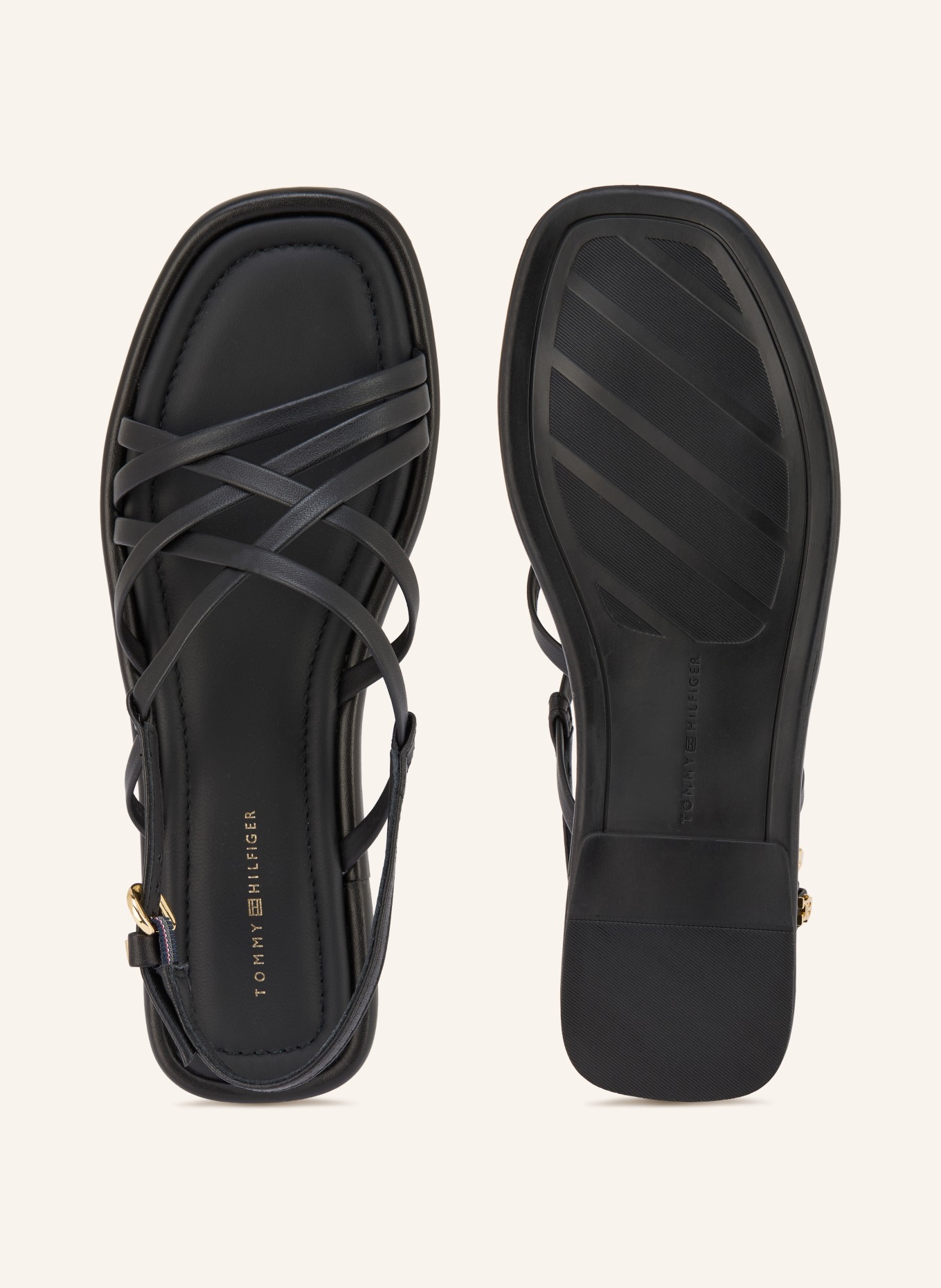 TOMMY HILFIGER Sandalen: SCHWARZ