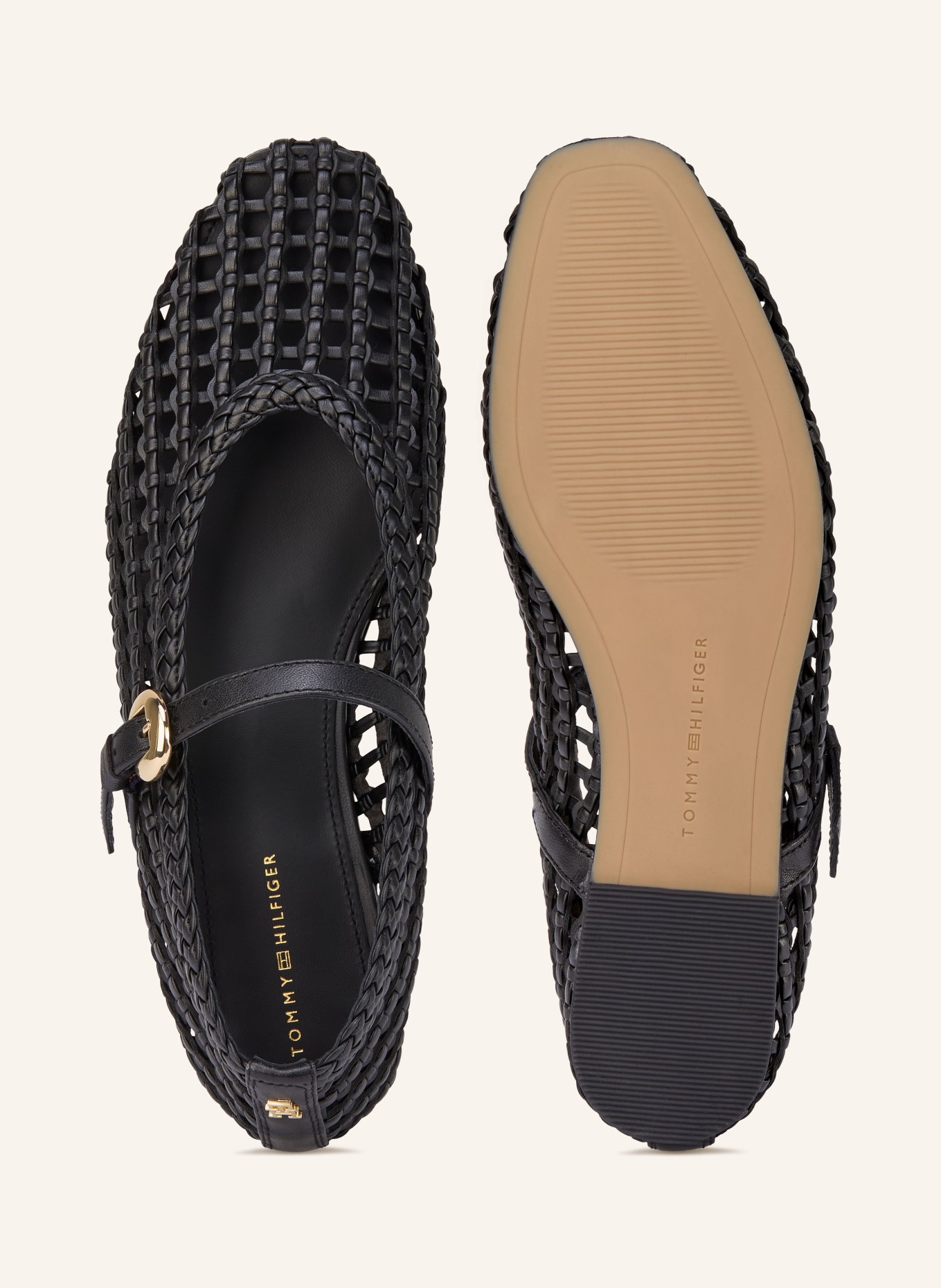 TOMMY HILFIGER Mary Jane ballerinas: BLACK