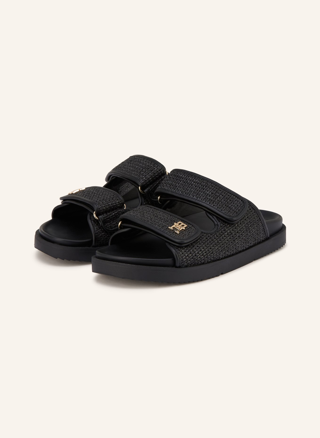 TOMMY HILFIGER Pantoletten: SCHWARZ