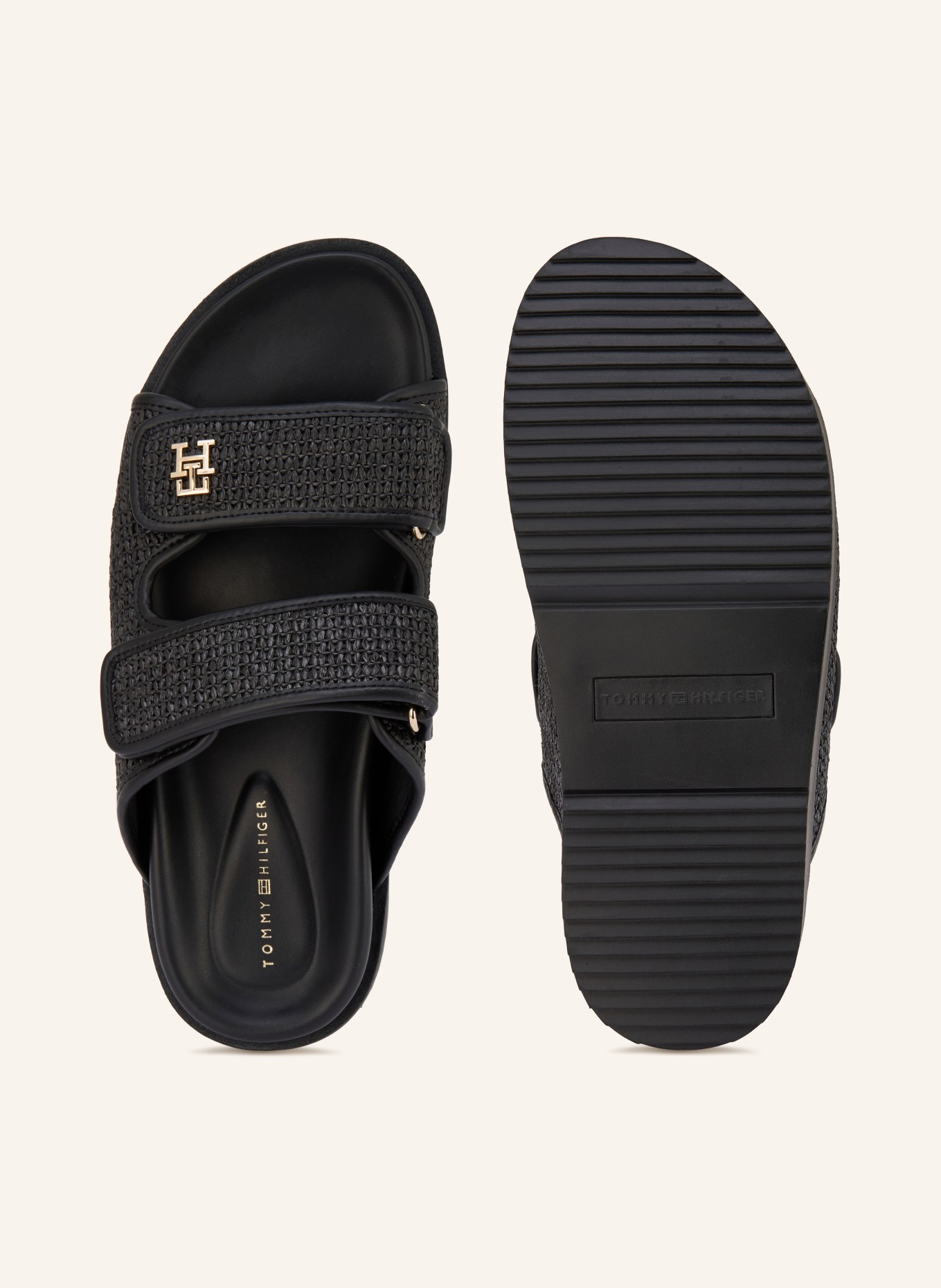 TOMMY HILFIGER Pantoletten: SCHWARZ