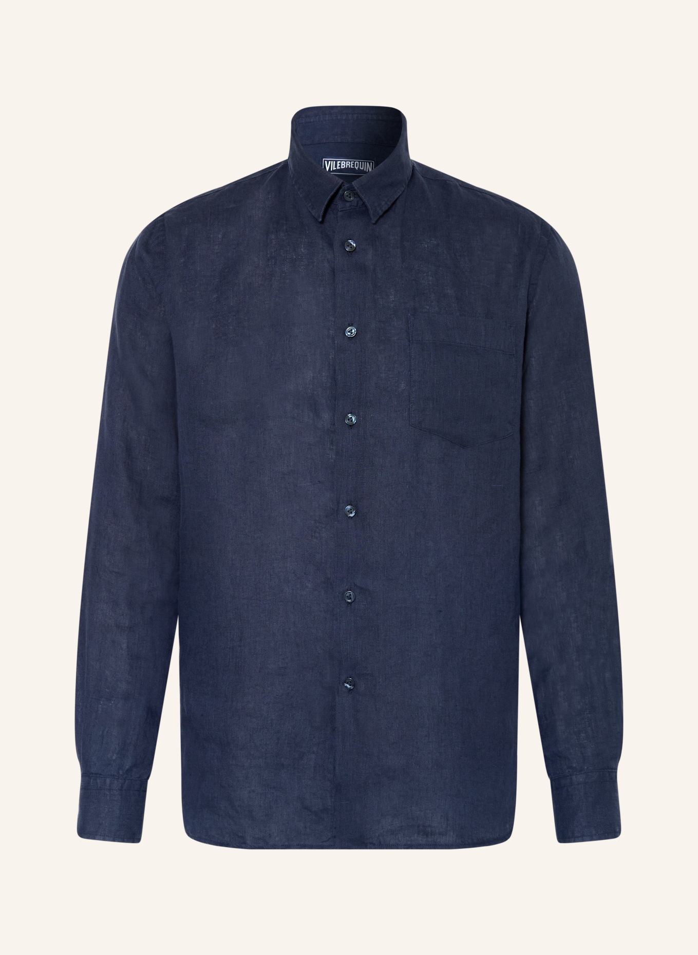 VILEBREQUIN Leinenhemd CAROUBIS Comfort Fit: DUNKELBLAU