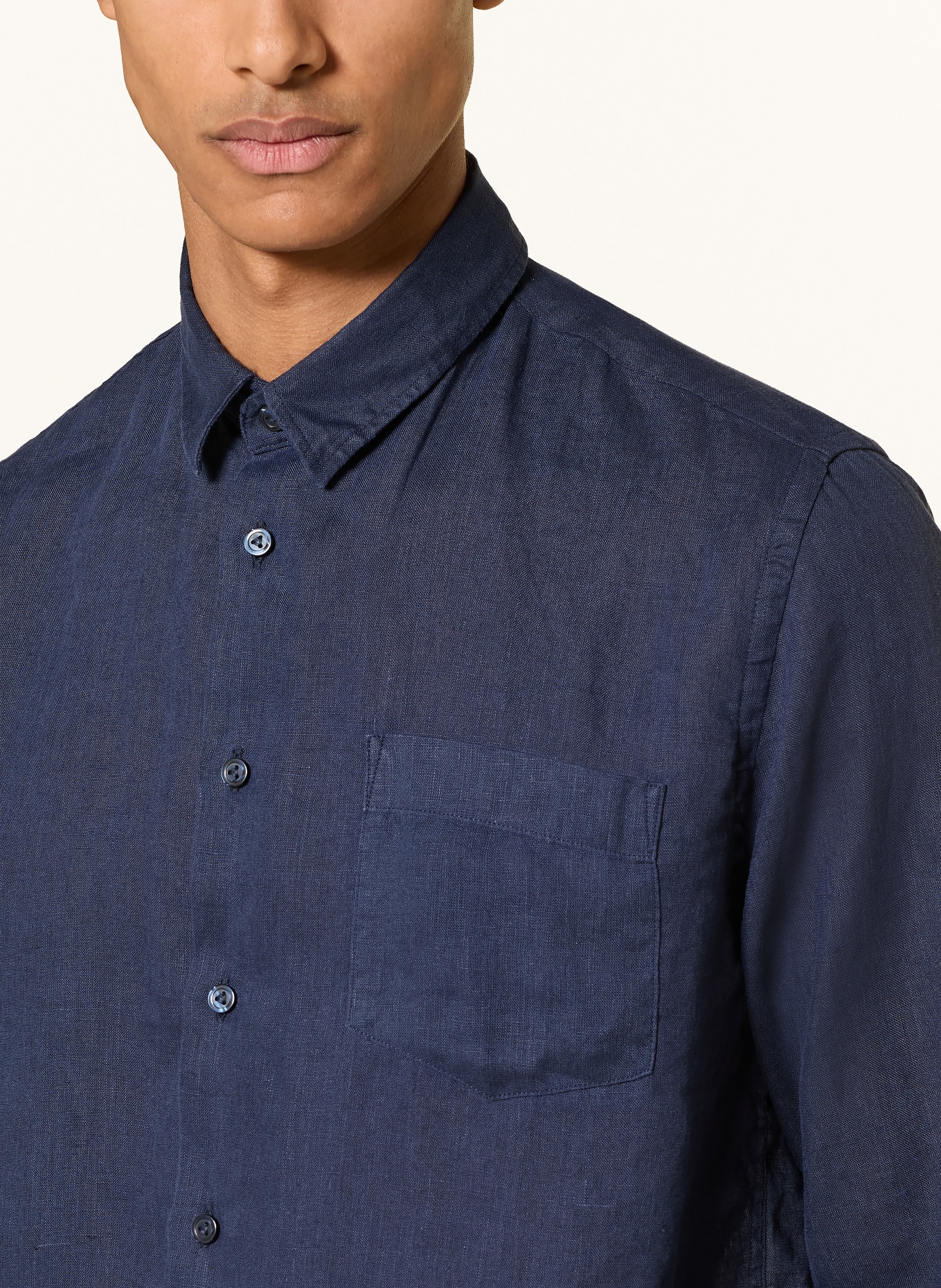 VILEBREQUIN Leinenhemd CAROUBIS Comfort Fit: DUNKELBLAU