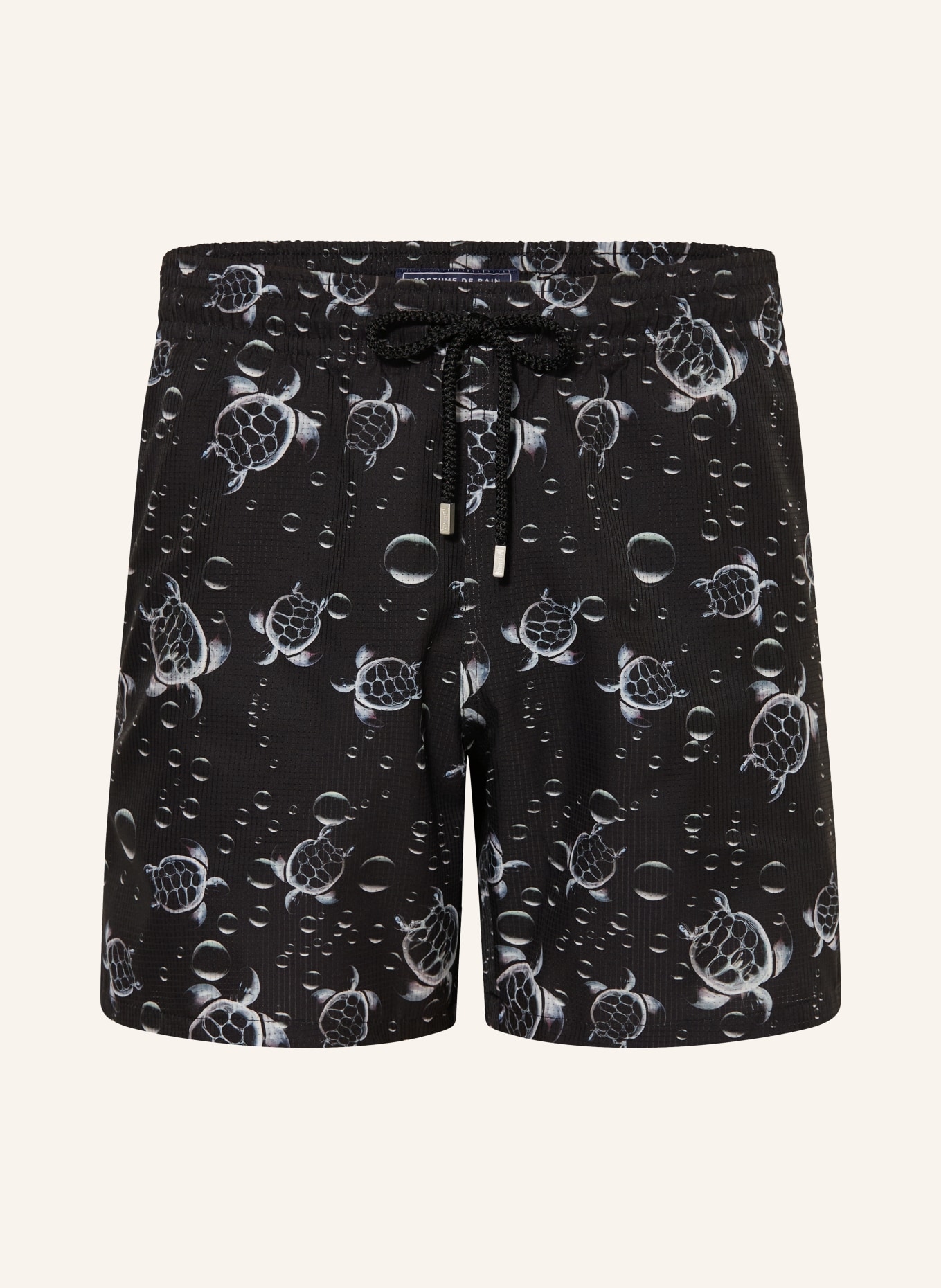 VILEBREQUIN MAHINA Swim Shorts: BLACK / LIGHT GRAY